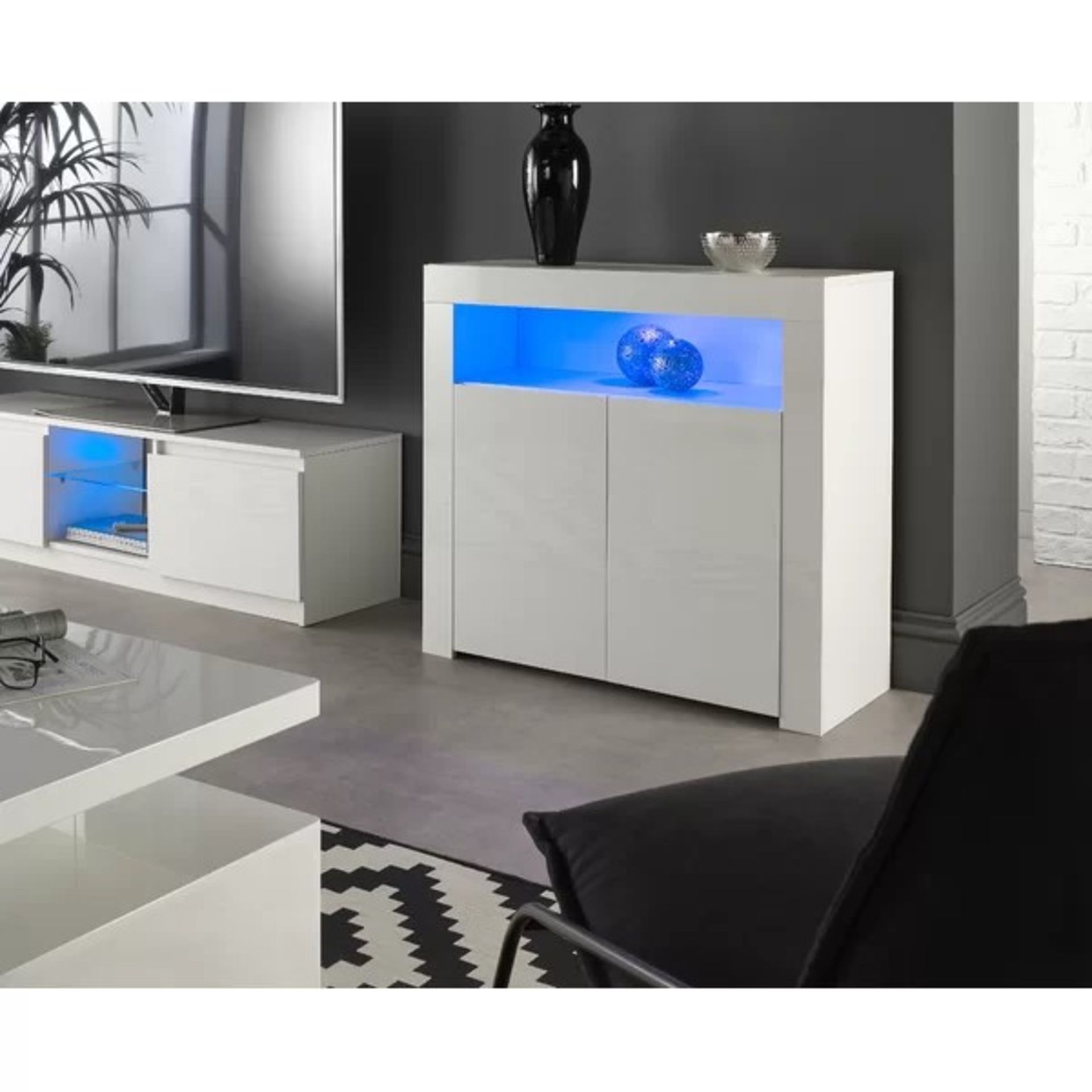 RRP £146.99 - Tereza 90Cm Wide Sideboard - Built-In Lighting - colour white