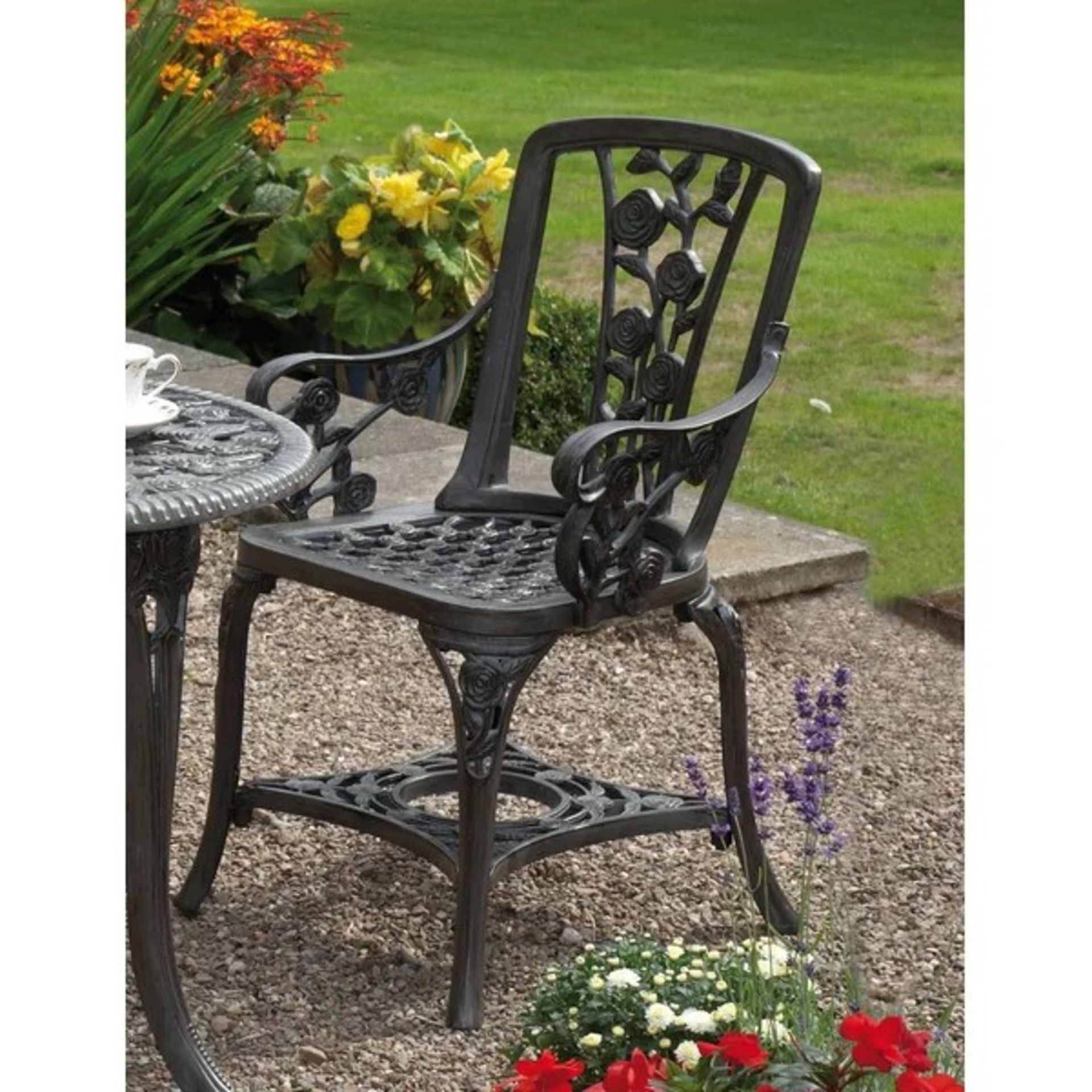 RRP £134.99 - Aamanee Round 2 - Person 69Cm Long Bistro Set - grey - Image 2 of 2