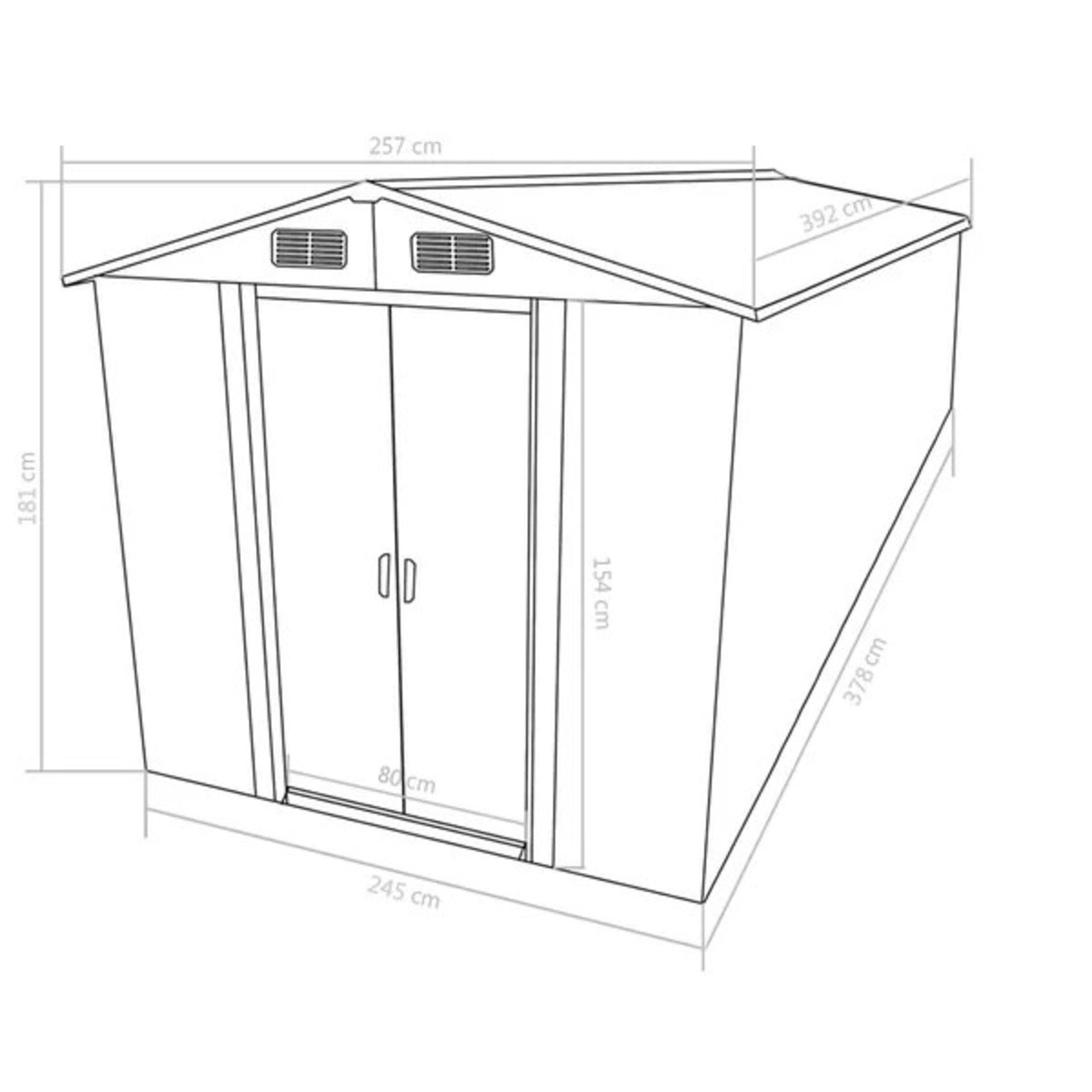 RRP £592.99 - Mcmurry 8 ft. W x 13 ft. D Metal Garden Shed - Colour: Anthracite - Assembly required - Image 2 of 4