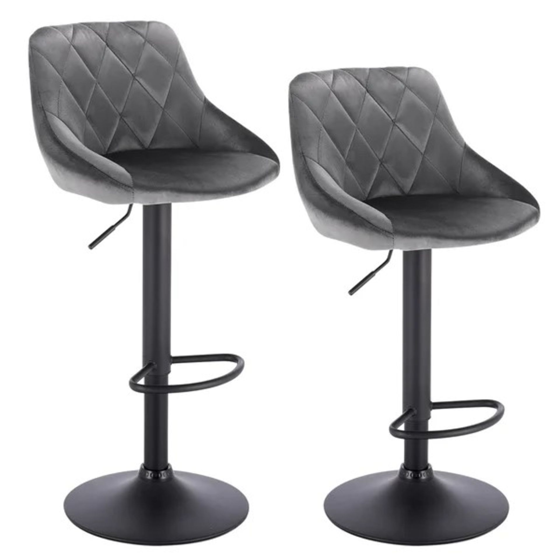 RRP £142.99 - Paynter Swivel Bar Stool (Set of 2) - Dark Grey