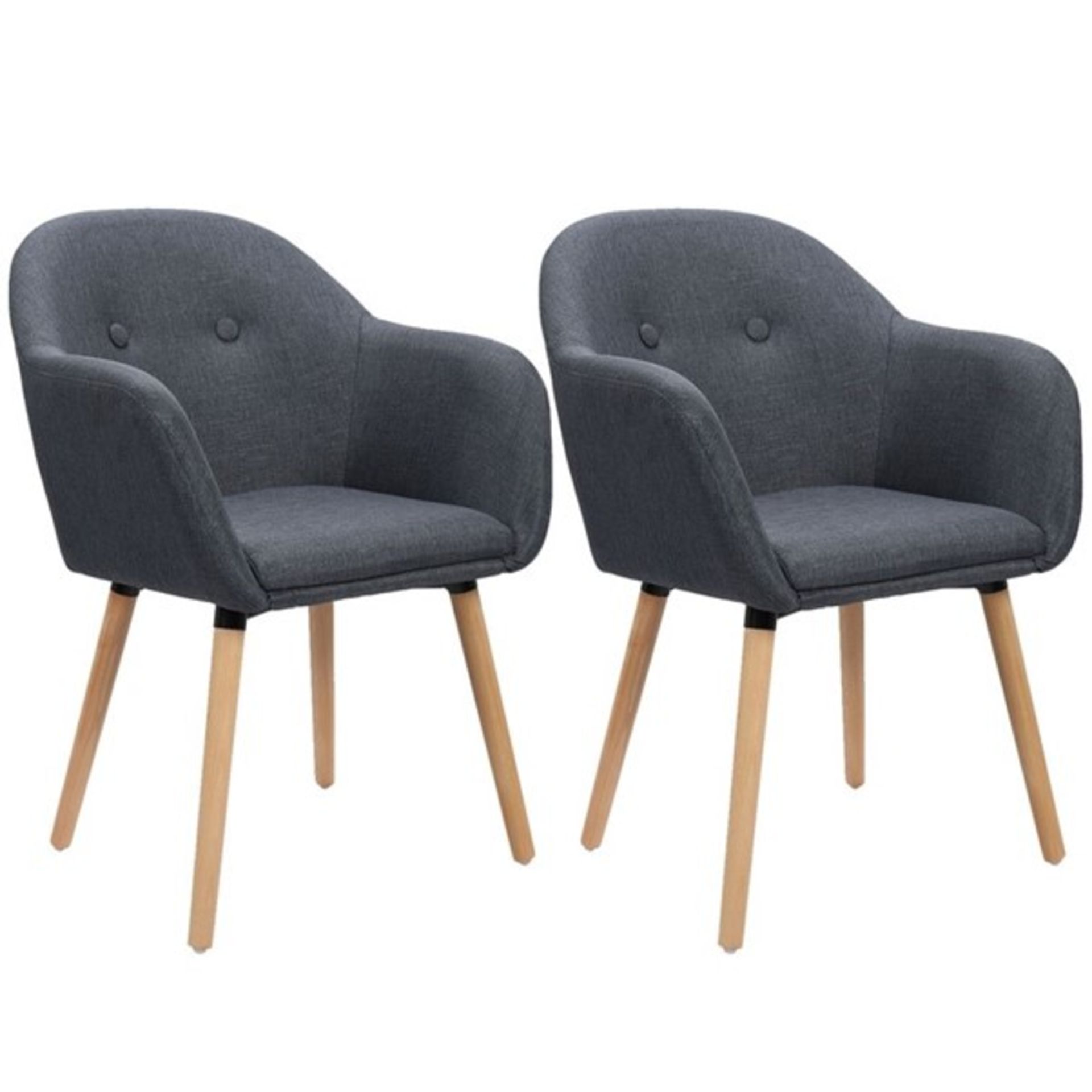 RRP £249.99 Betts Sponge Upholstered Louis Backrest Dining Chair (Set of 2) - Image 2 of 2