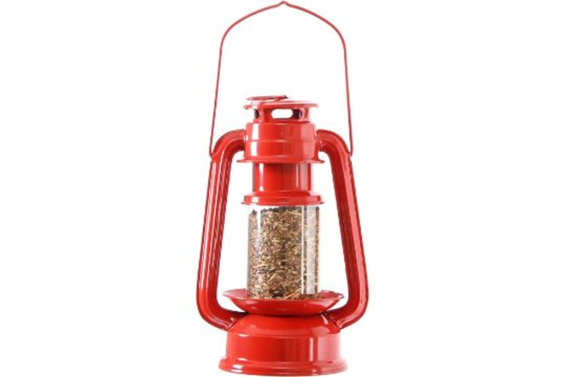 New Fallen Fruits Red Metal Lantern Bird Feeder