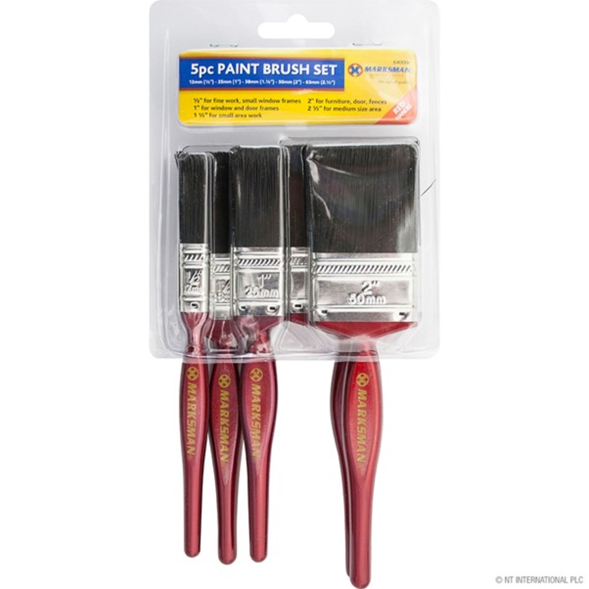 New 5pc Paint Brush Cherry Red
