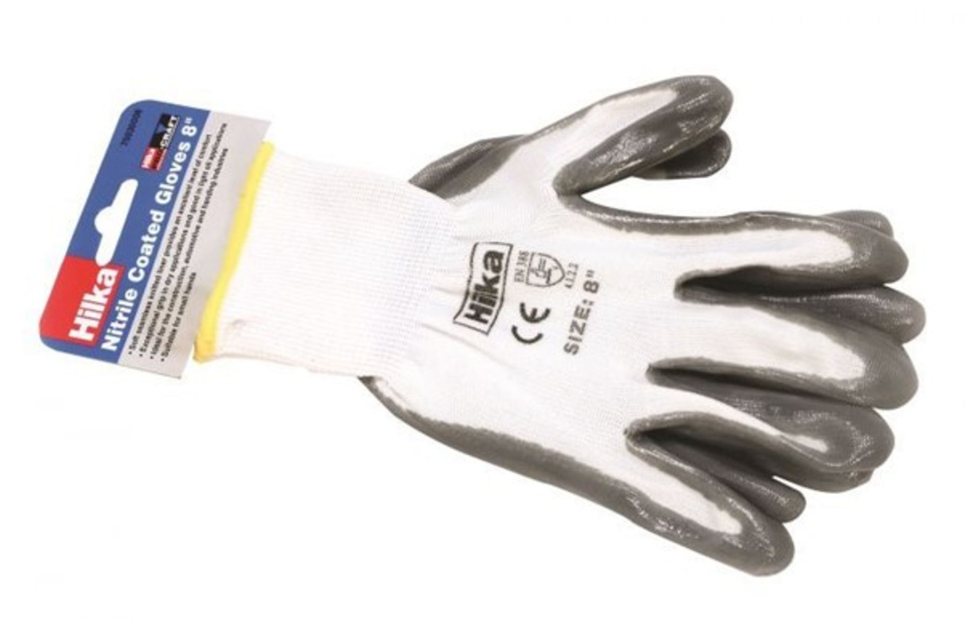 x3 Pairs Of New Hilka Small 8" Nitrile Coated Work Gloves