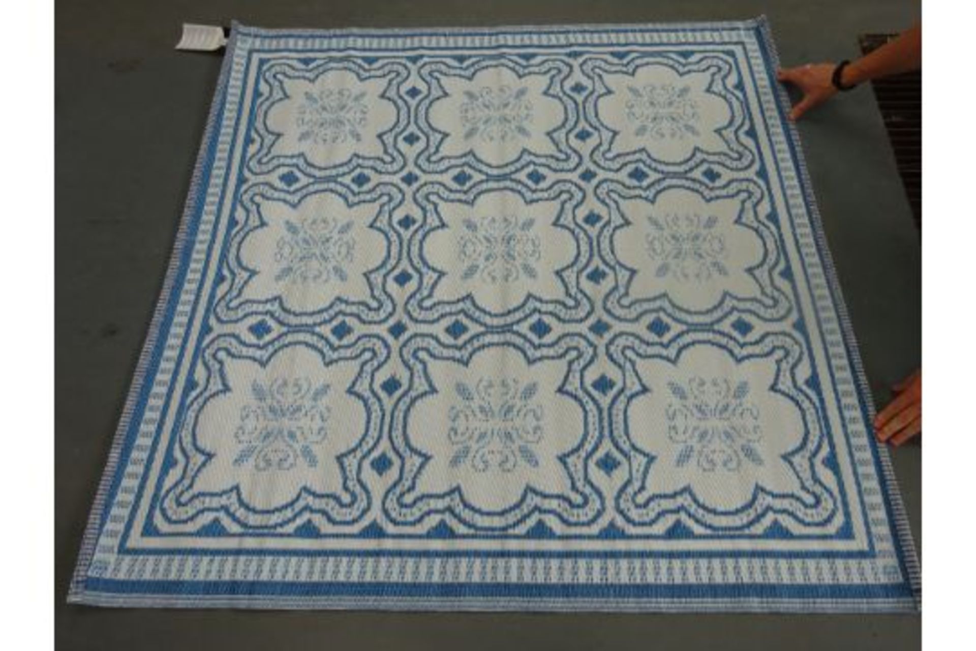 New Fallen Fruits Blue & White Indoor/Outdoor Rug - 1.2m x 1.8m