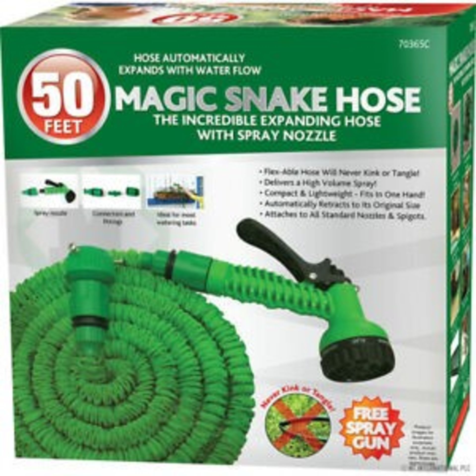 New 50 Feet Magic Snake Hose With Spary Gun