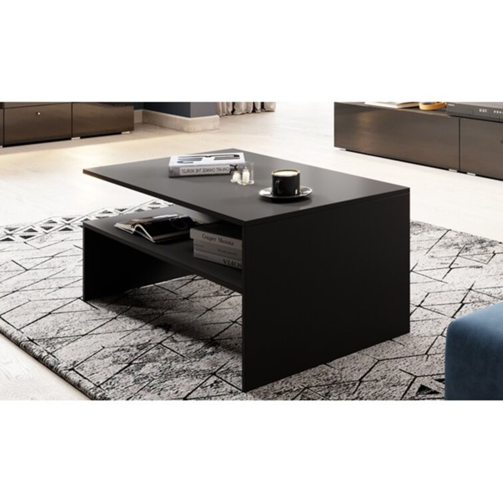 RRP £179.99 - Carlotta Solid Coffee Table with Storage - 45cm H x 100cm L x 60cm D