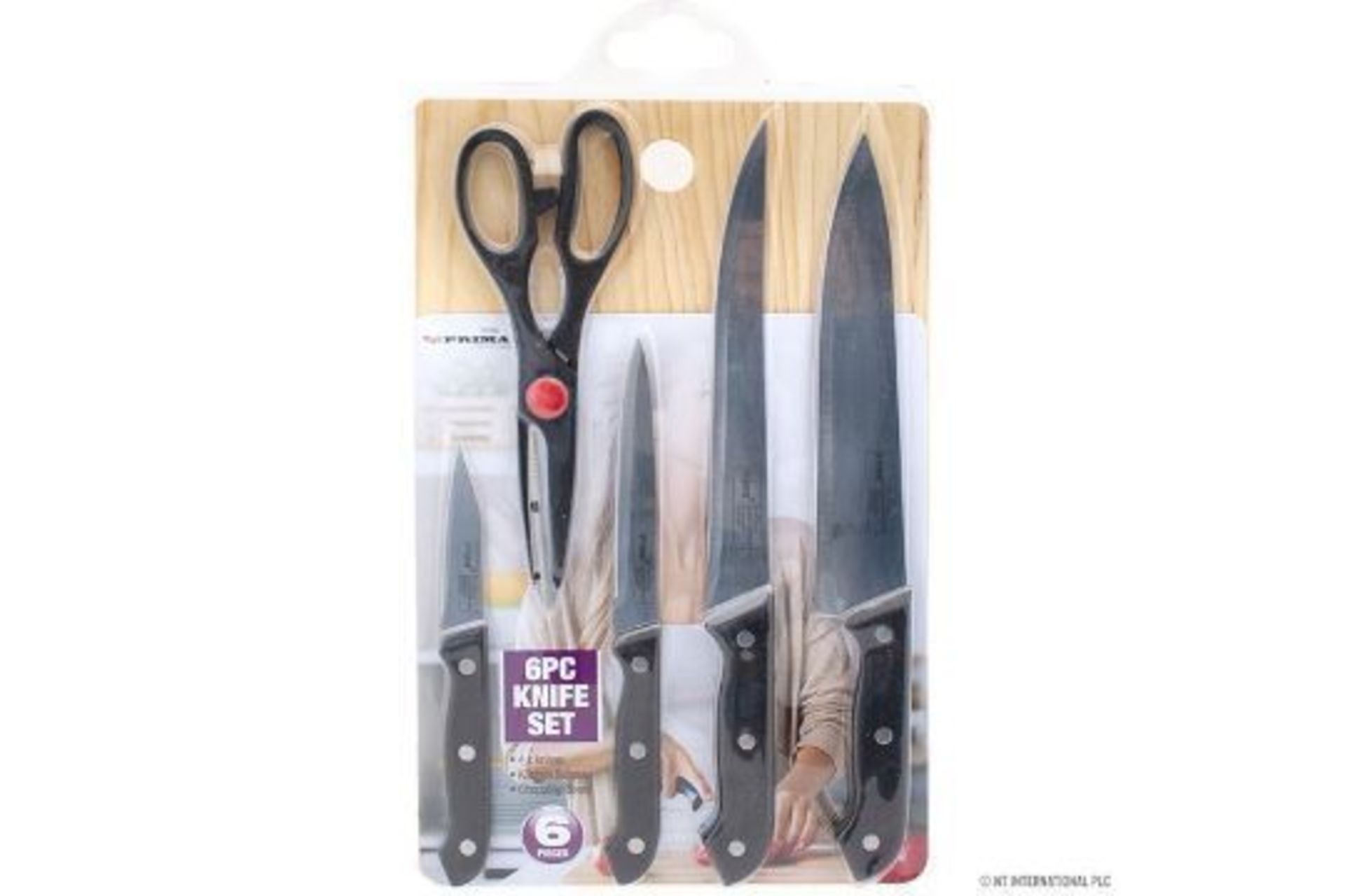 New 6pcs Knife Set with Wooden Cutting Board