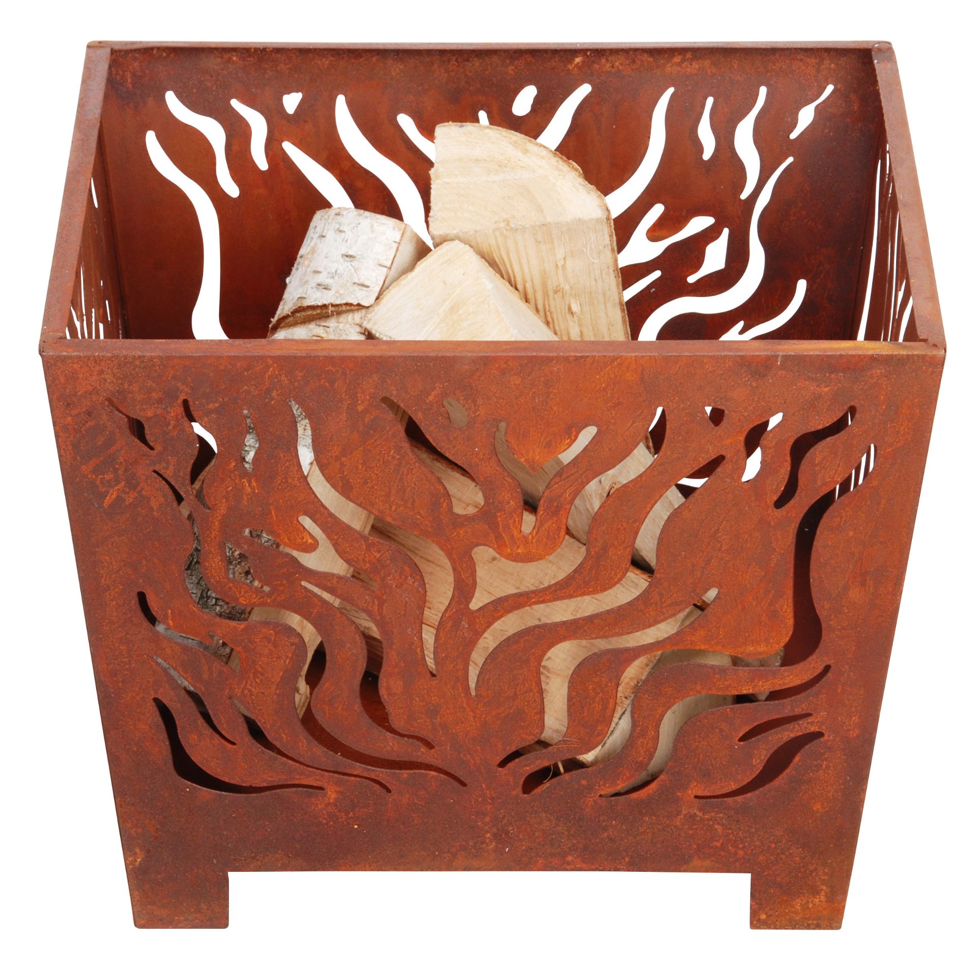 RRP £84.99 - FF161 New Small Square Rusty Firebasket - COLLECTION OR PALLET DELIVERY ONLY