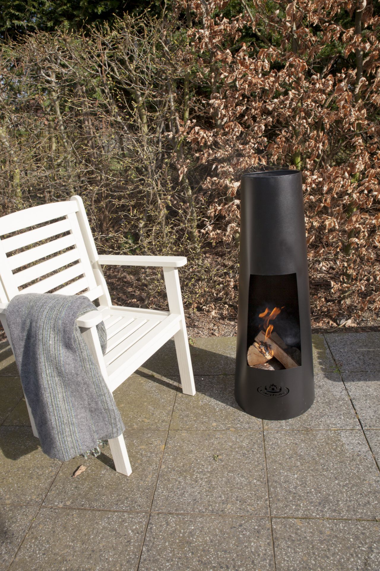 RRP £164.99 - FF214 New Tall Black Round Firebowl - COLLECTION OR PALLET DELIVERY ONLY