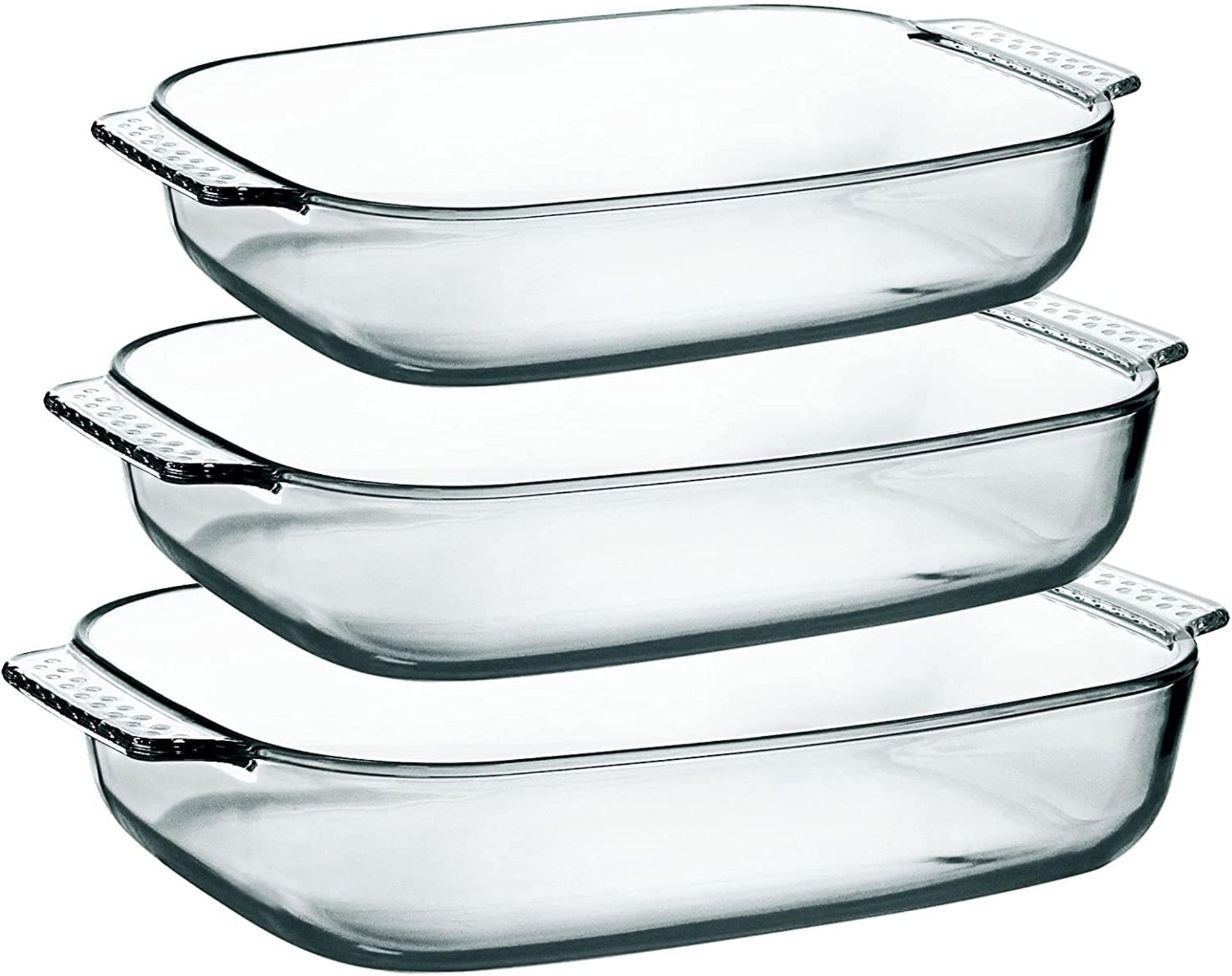 New O'cuisine Set Of 3 Glass Oven Dishes - 3.6L, 2.6L & 2L