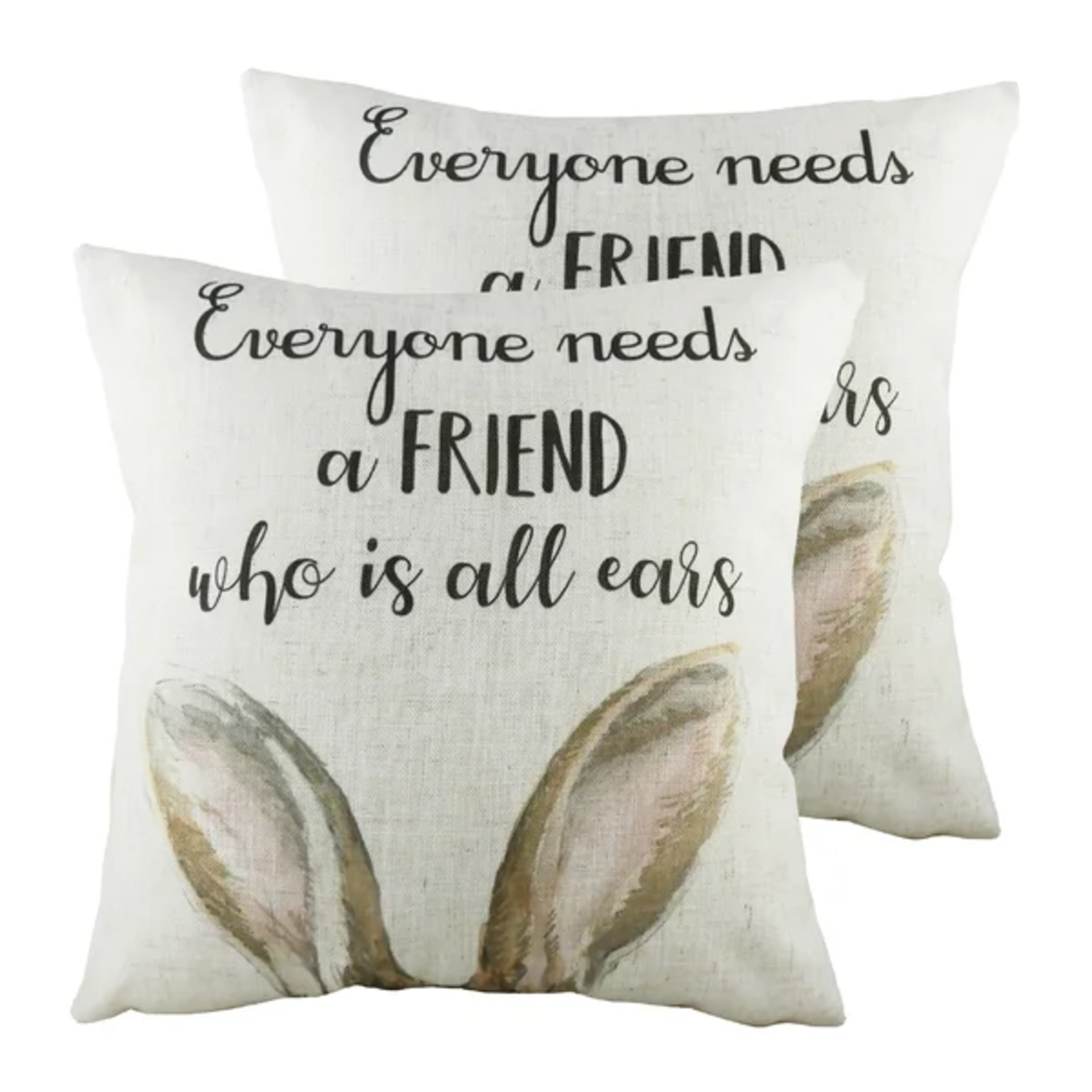 RRP £37.99 - Laurence All Ears Feather Filled Cushions (Twin Pack), Polyester, Multi (Set of 2) -