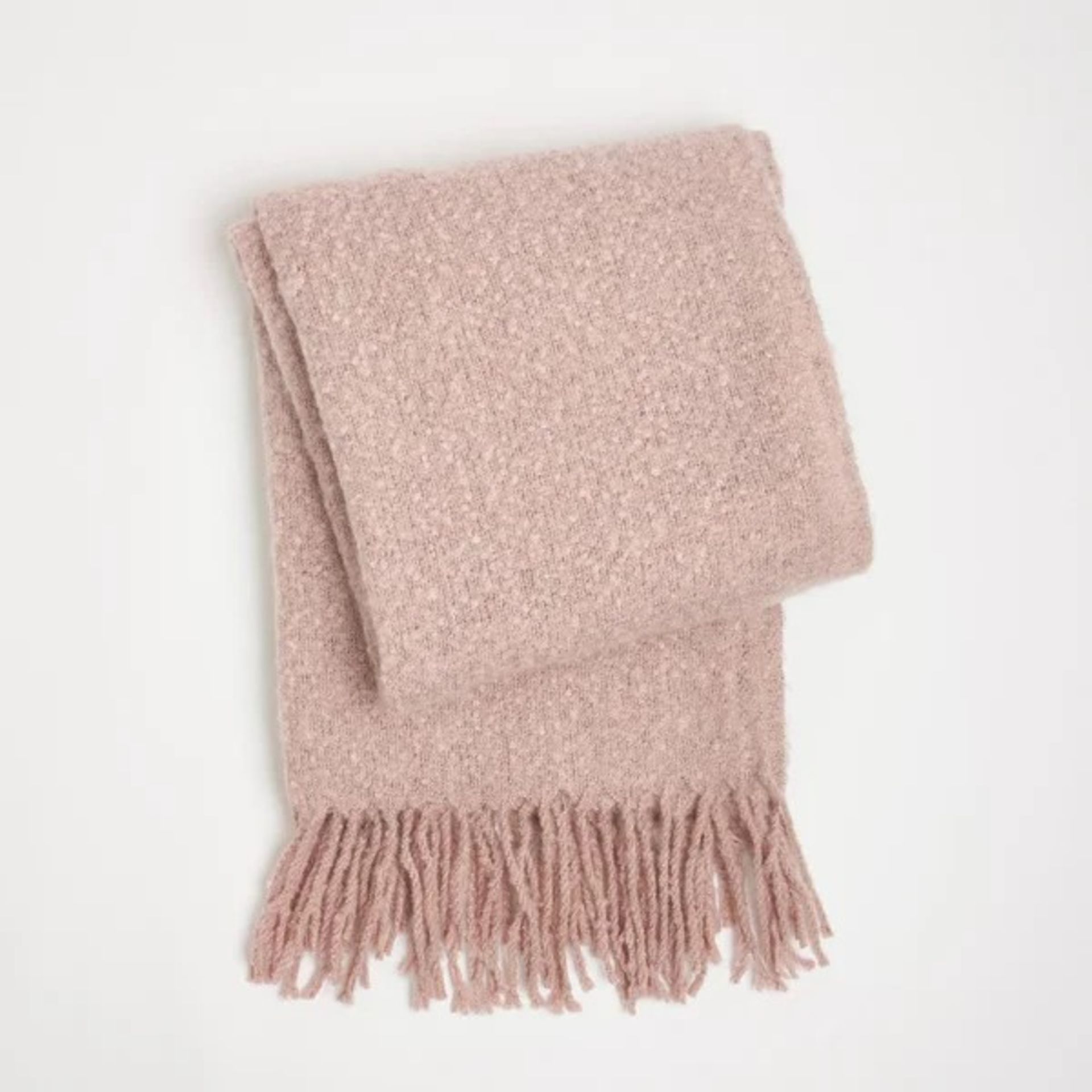 RRP £15.99 Kupski Throw - Colour: Blush Pink, Size: 150cm H x 125cm W