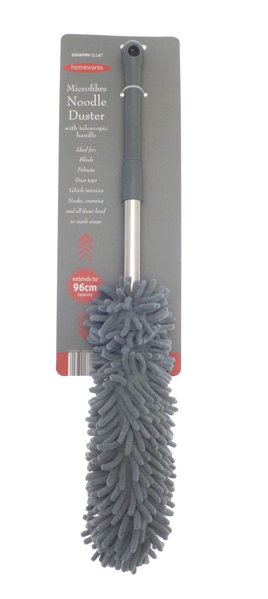 New Extending Grey Noodle Microfibre Duster Up To 96cm