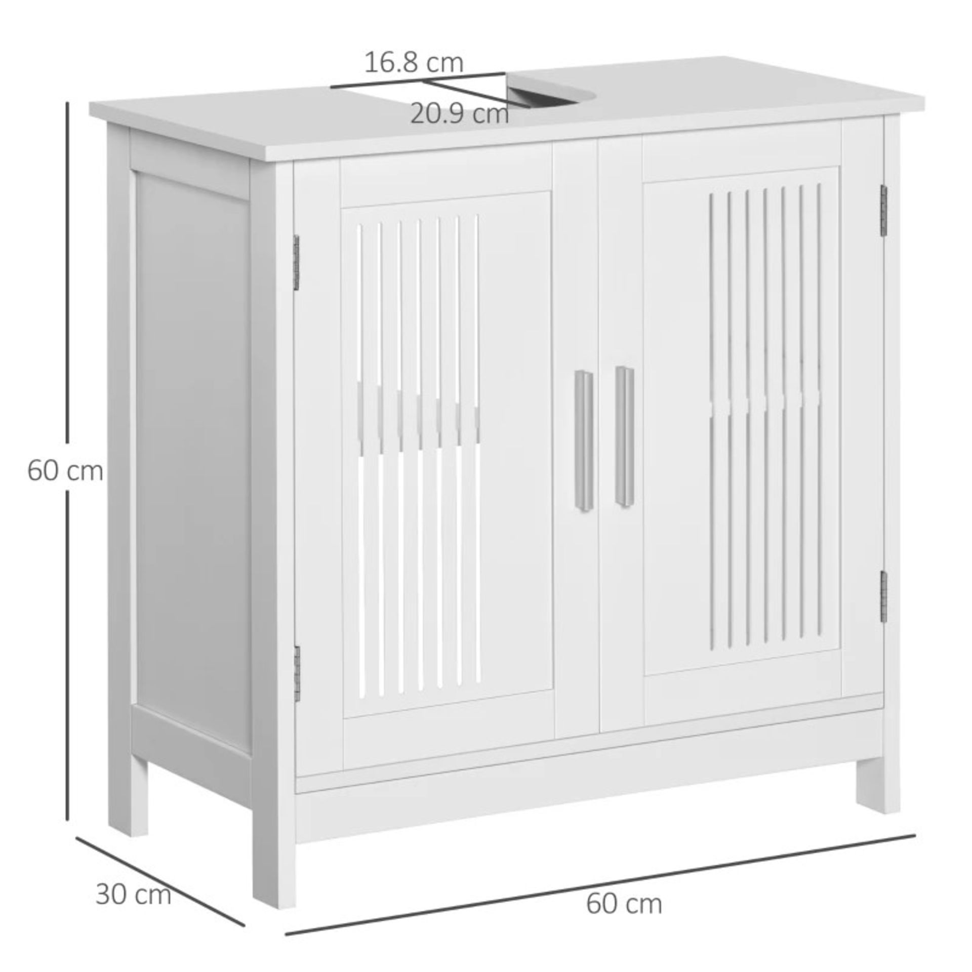 RRP £63.99 - Modern Under Sink Cabinet with 2 Doors, Bathroom Vanity Unit, Pedestal Under Sink - Image 2 of 4