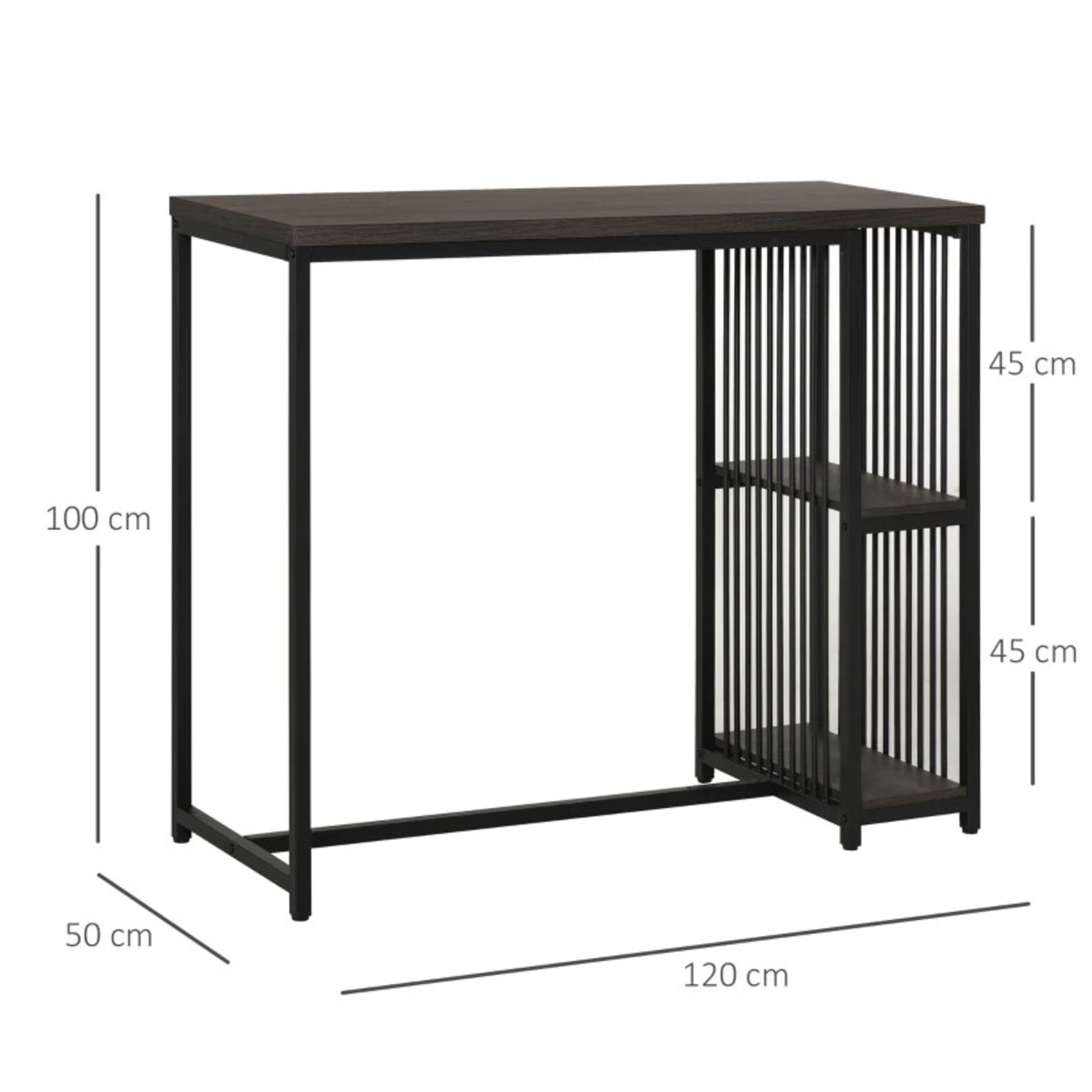 RRP £118.99 - Bar Table with 2-Tier Shelf, Steel Tube, Adjustable Foot Pad for Home Pub Café - - Image 3 of 4