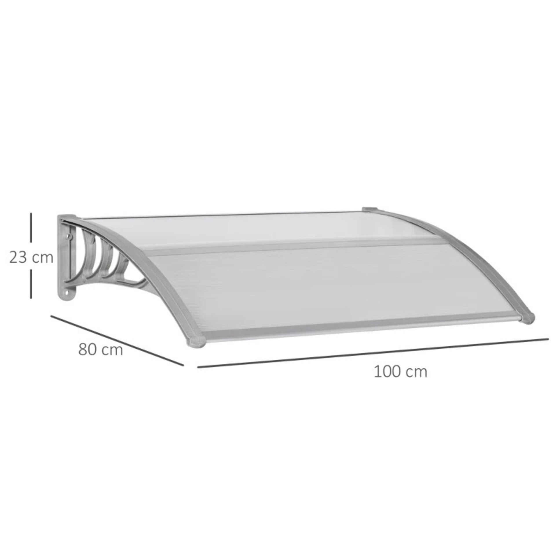 RRP £54.99 - Door Canopy Awning Outdoor Window Rain Shelter Cover for Front/Back Door Porch Clear - Image 3 of 4