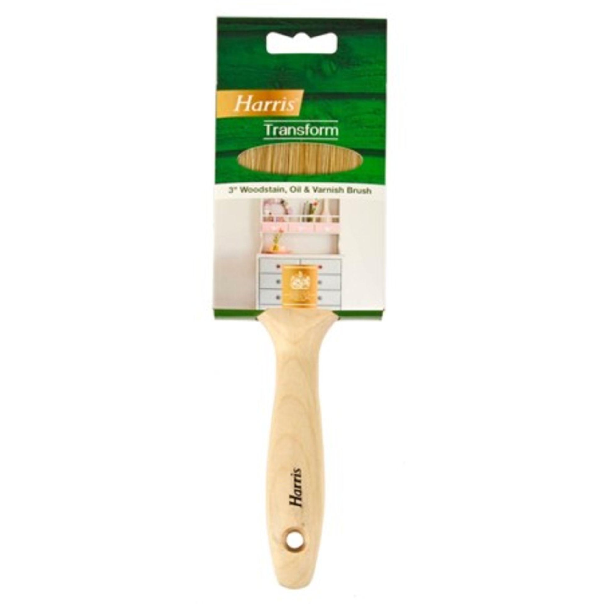 New Harris Transform Wooden Handle 3" Woodstain, Oil & Varnish Paint Brush