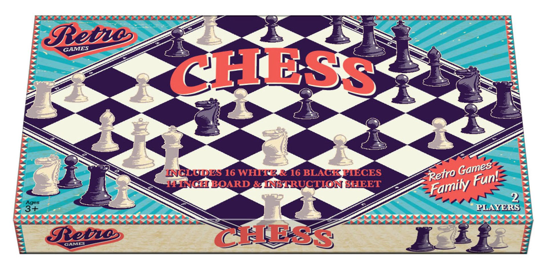 New Retro Games Chess Set 14inch Board