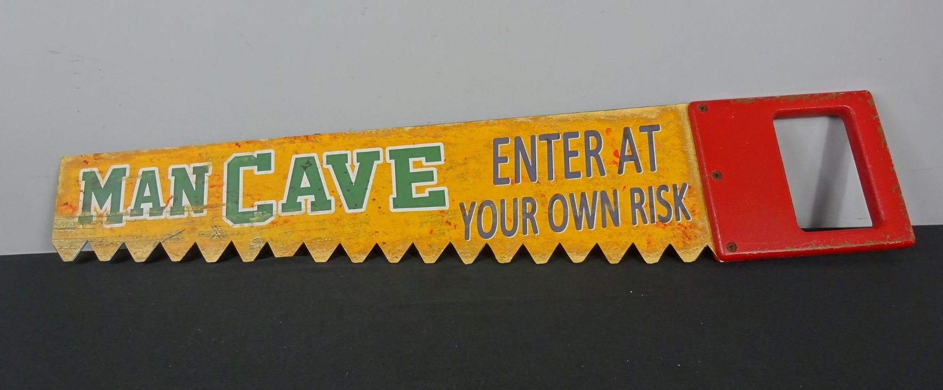 New Man Cave Enter At Your Own Risk Wall Hanging Saw