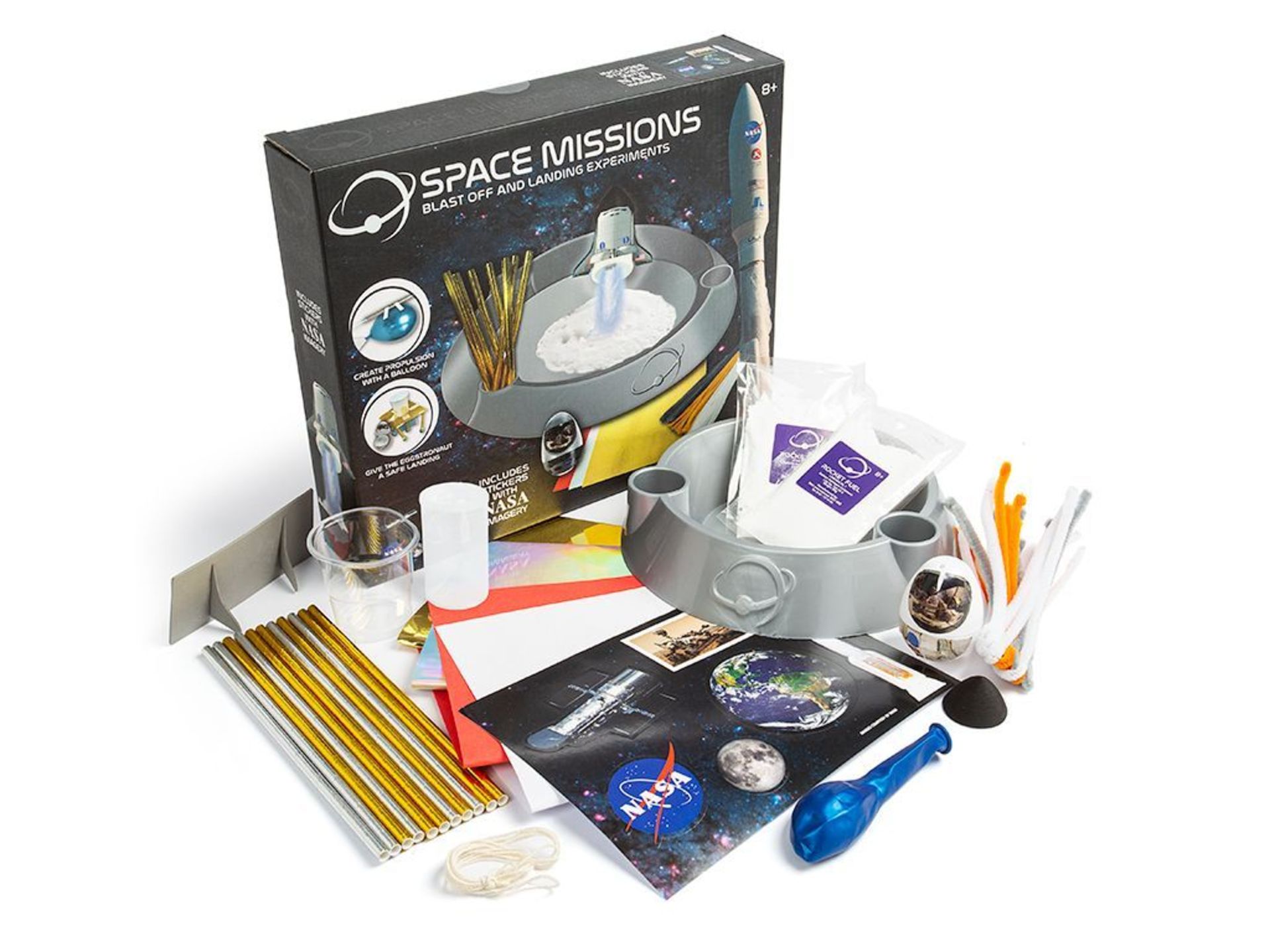 NASA SPACE MISSIONS BLAST OFF & LANDING EXPERIMENTS INCLUDES STICKERS WITH NASA IMAGERY