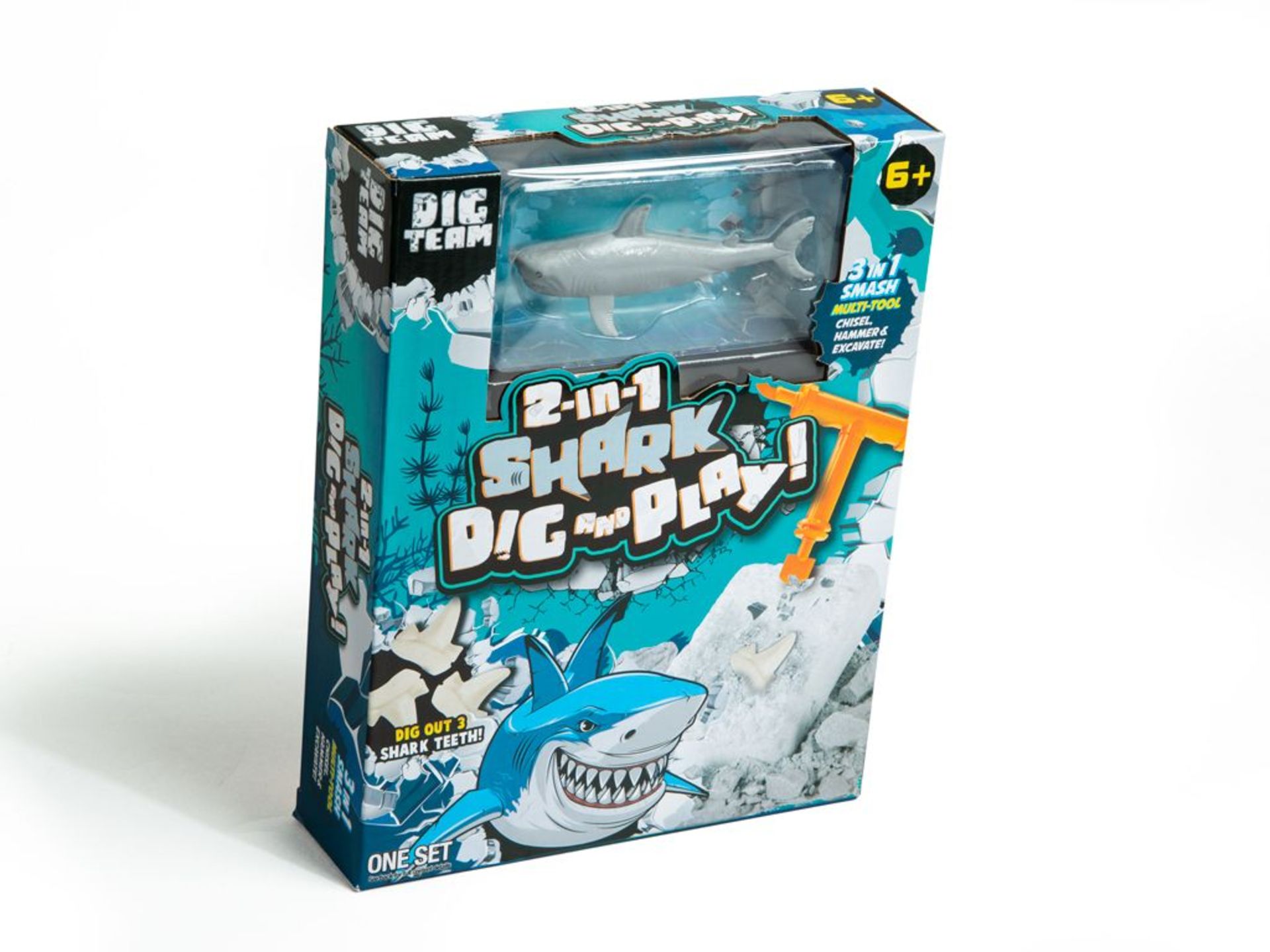 2 IN 1 SHARK DIG & PLAY SET WITH MULTI TOOL