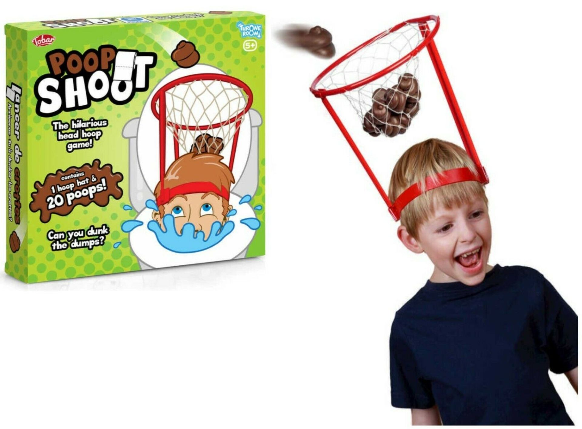 New Poop Shoot Game With 1 Hoop Hat & 20 Poops