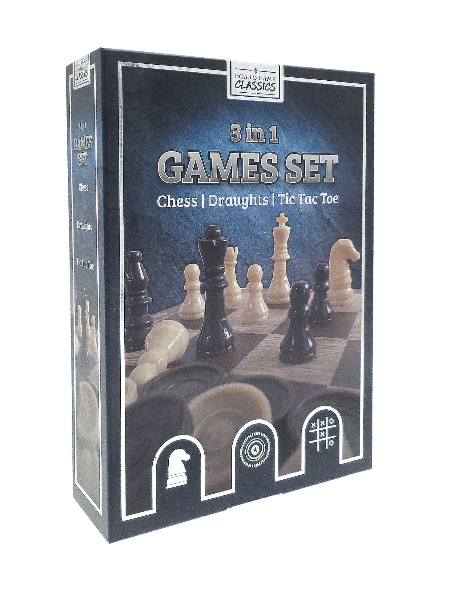 New 3 in 1 Games Set - Chess, Draughts, Tic Tac Toe - Image 2 of 3