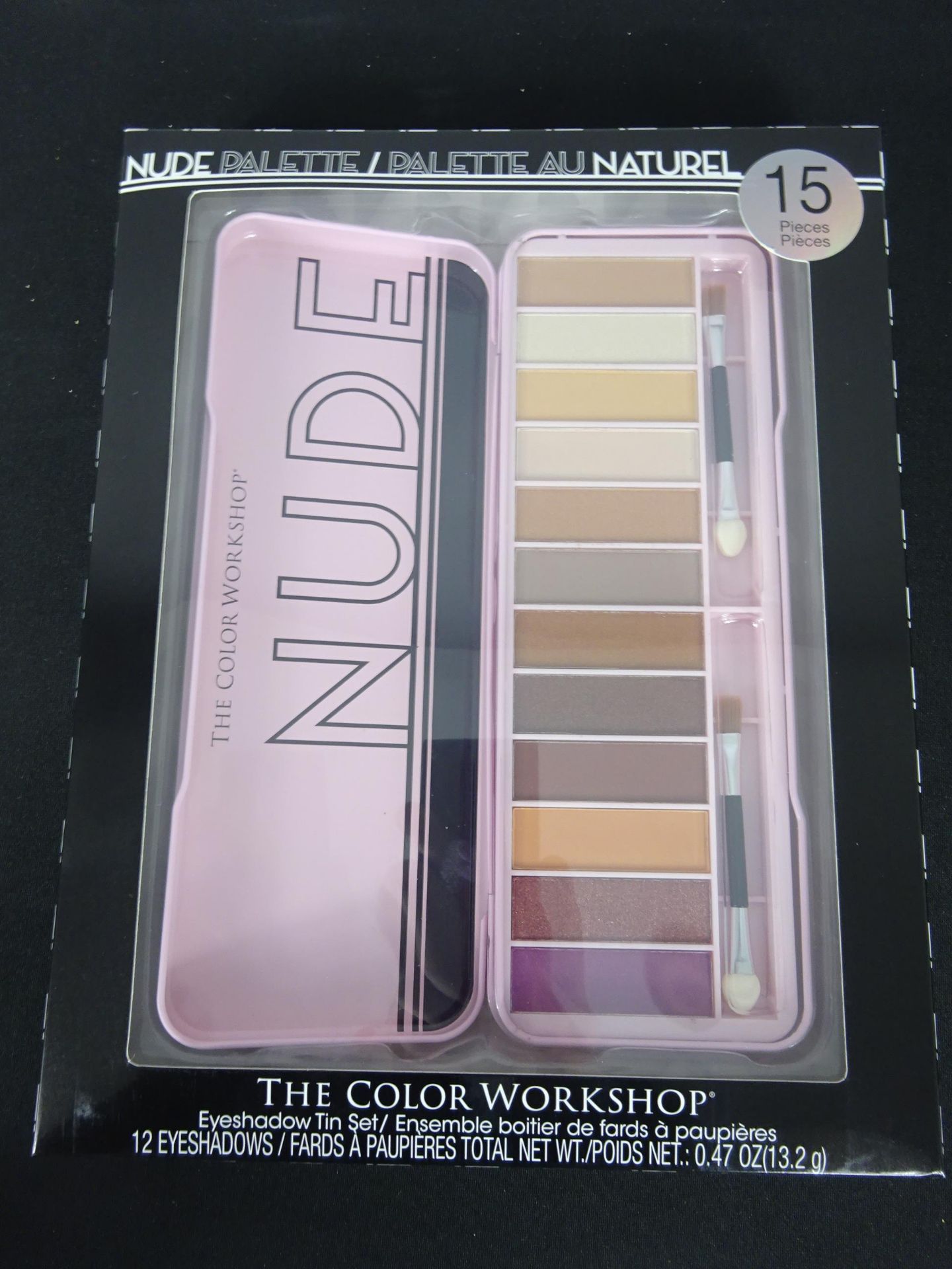 New 15pc The Colour Workshop Nude 12 Eyeshadow Set With Brushes