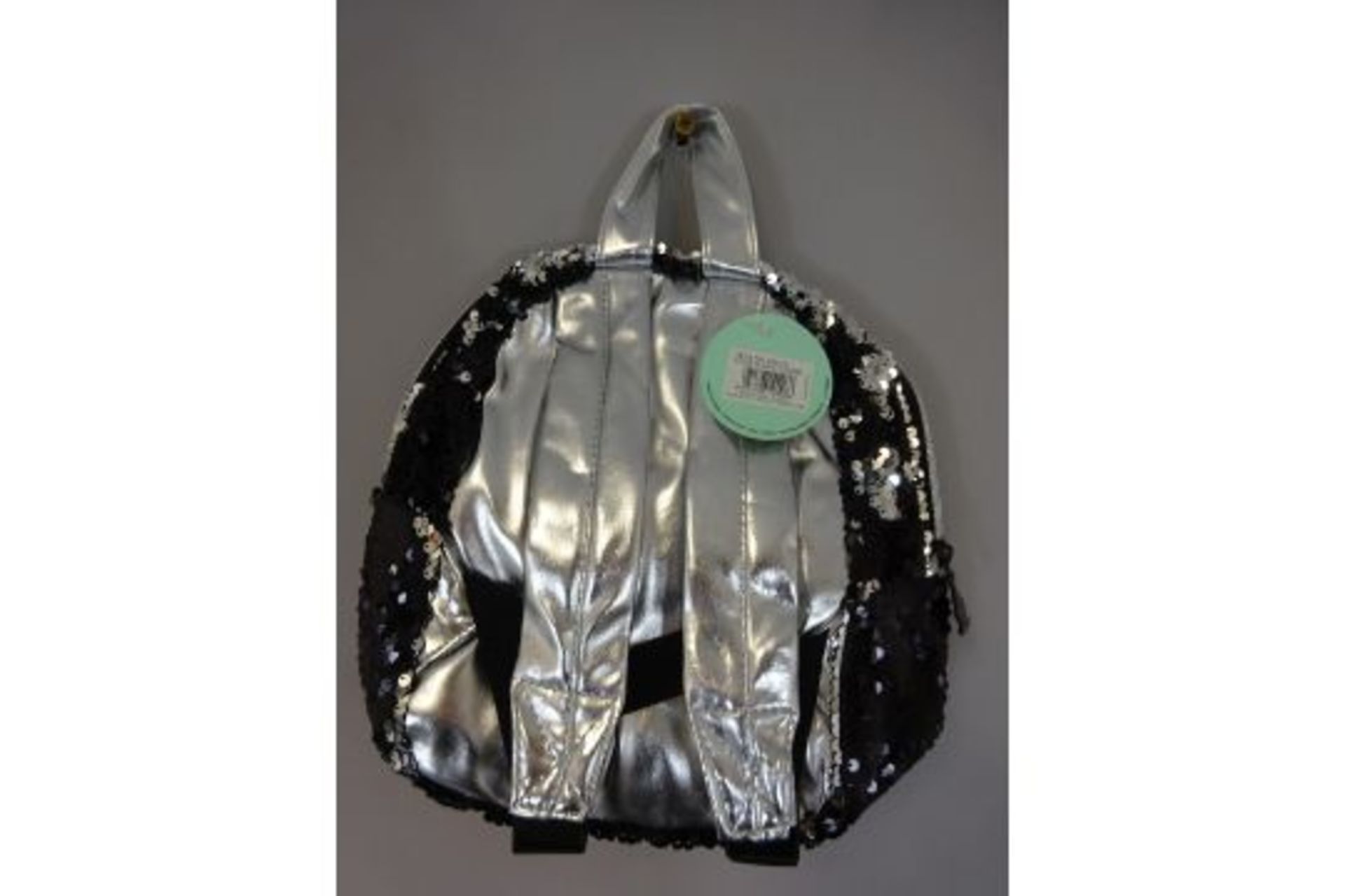 New Black & Silver Sequined Kids Backpack - Image 2 of 2