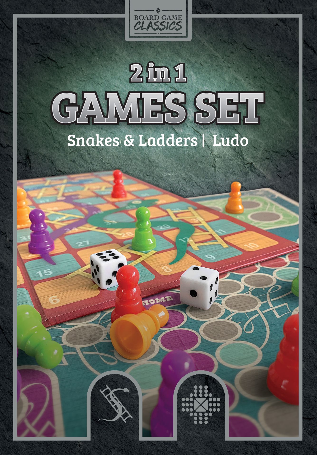 New 2 in 1 Games Set - Snakes & Ladders, Ludo