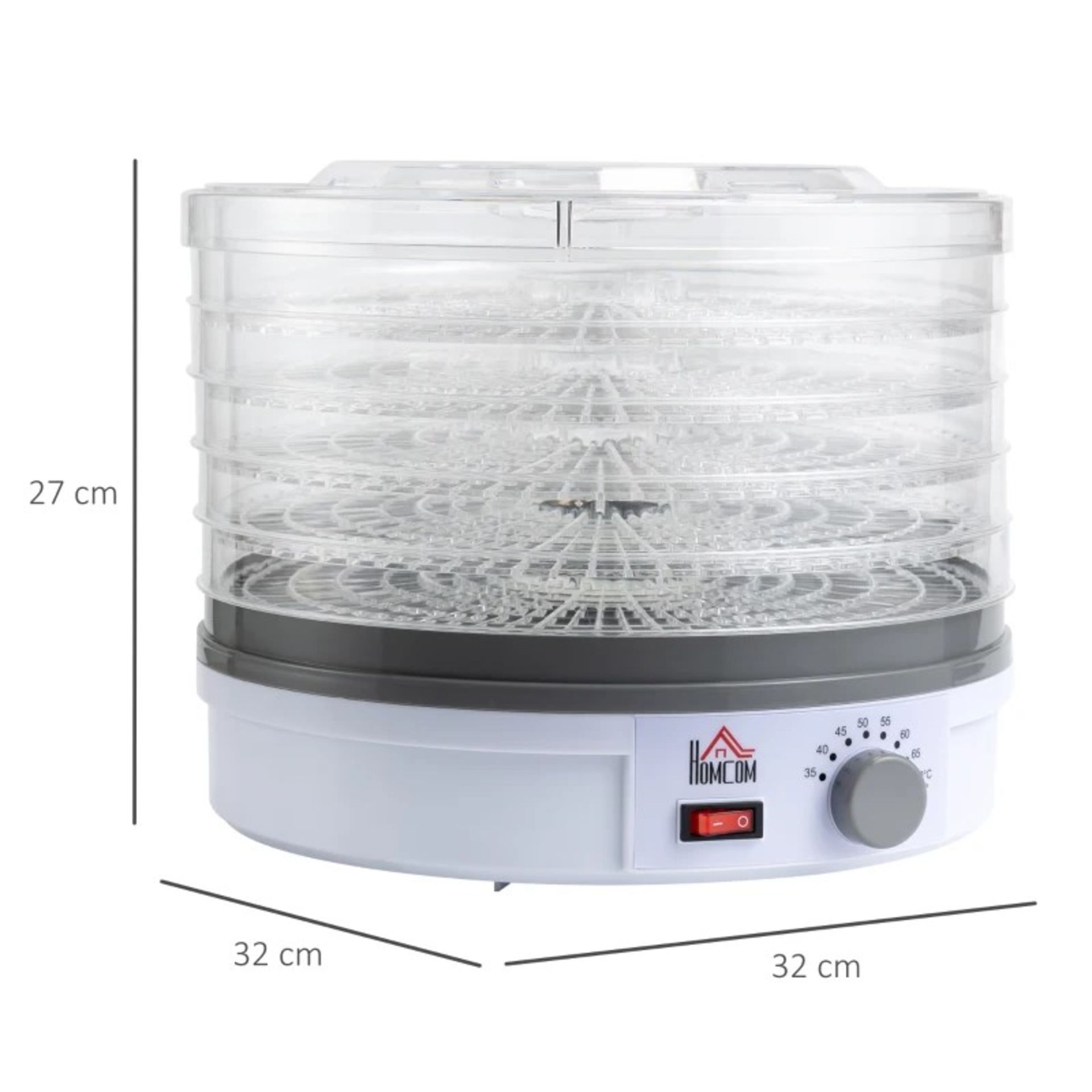 RRP £59.99 - 5 Tier Food Dehydrator, 245W Food Dryer Machine with Adjustable Temperature Control for - Image 3 of 4
