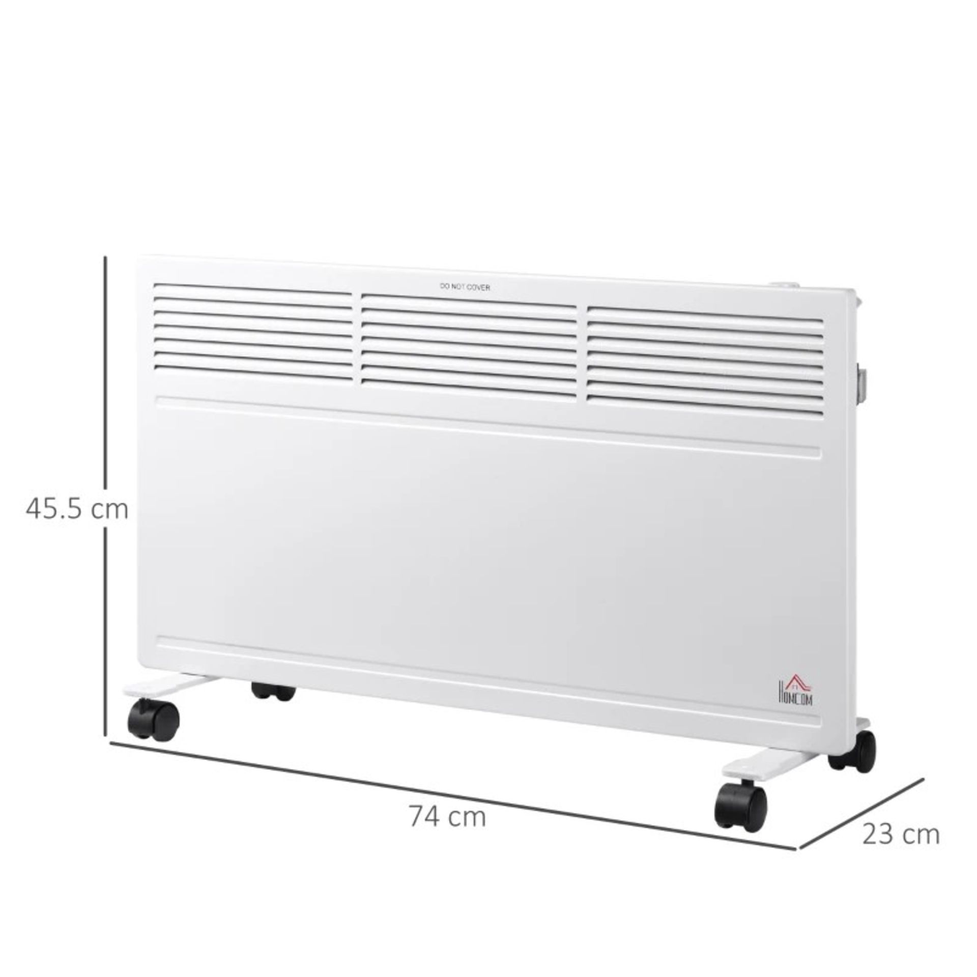 RRP £72.99 - Convector Radiator Heater Freestanding or Wall-mounted w/ Adjustable Thermostat - Image 2 of 4