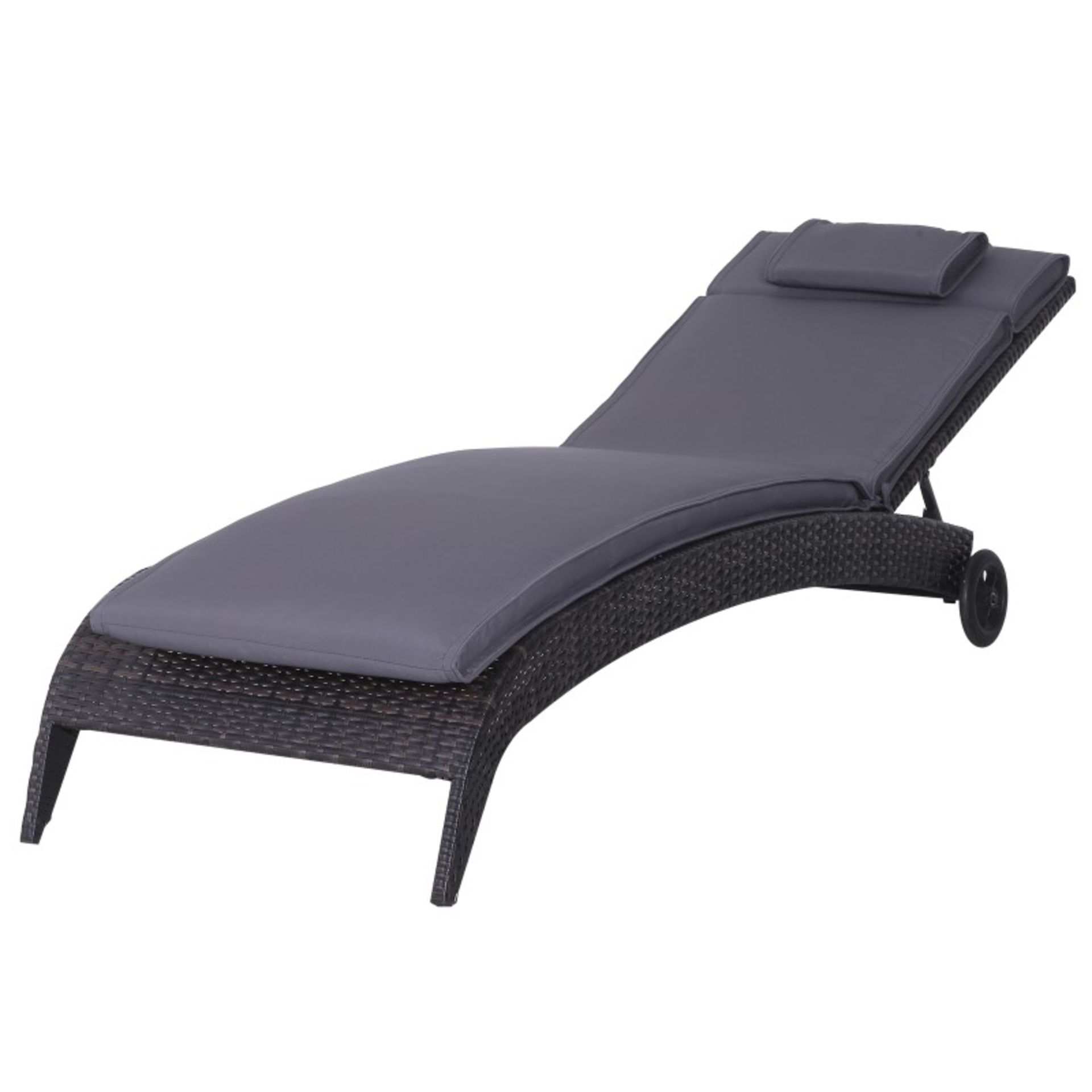 RRP £81.99 - Sun Lounger Cushion, 198Lx53Wx5T cm-Grey