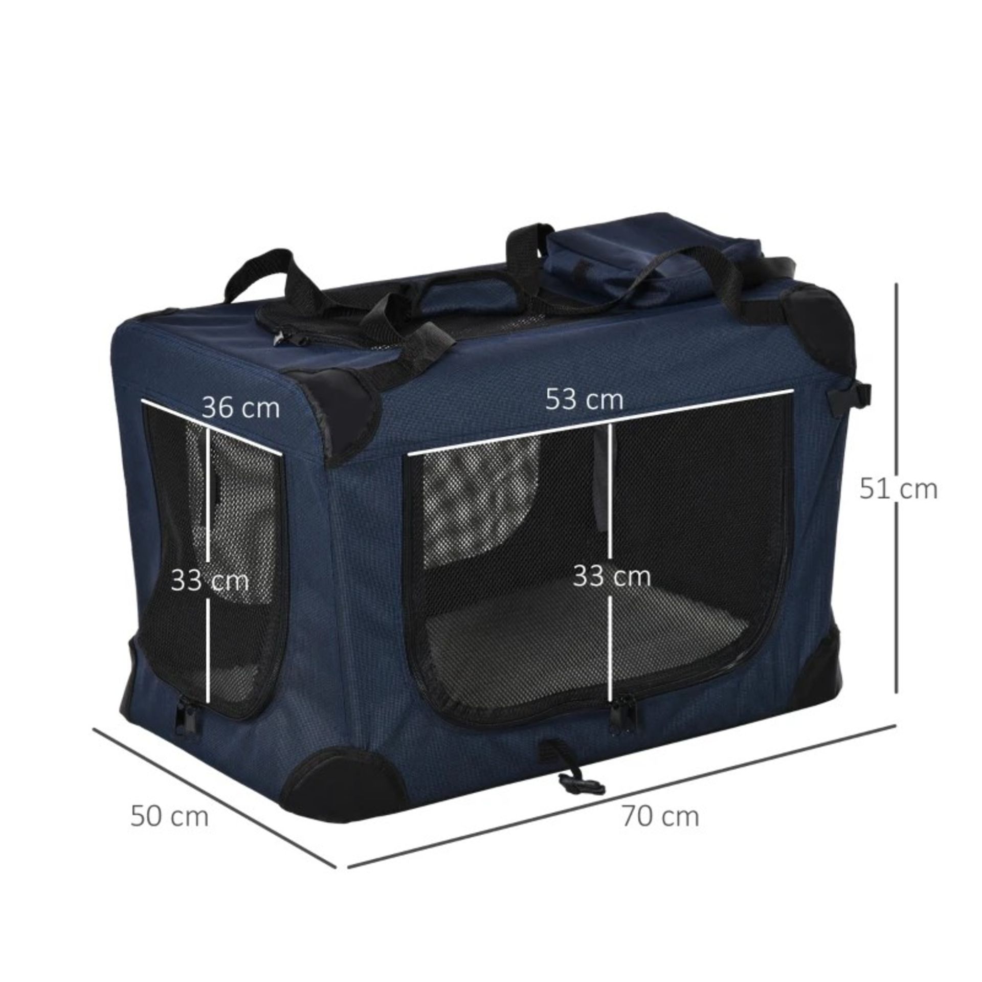 RRP £47.99 - Folding Pet Carrier Bag Soft Portable Cat Puppy Cage with Cushion Storage Bag - Image 3 of 4