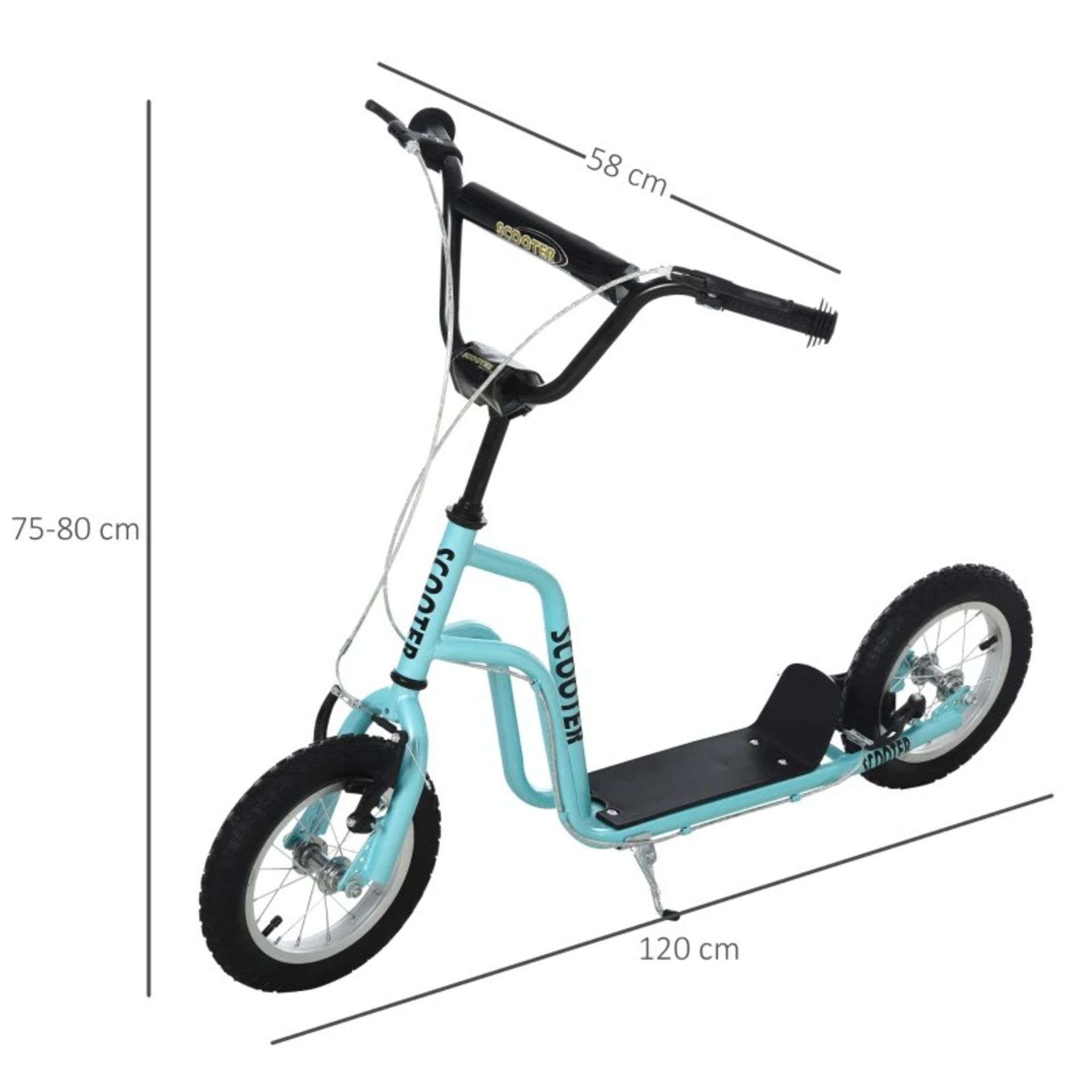 RRP £73.99 - Kids Steel Height Adjustable Kick Scooter Blue/Black - Image 2 of 4