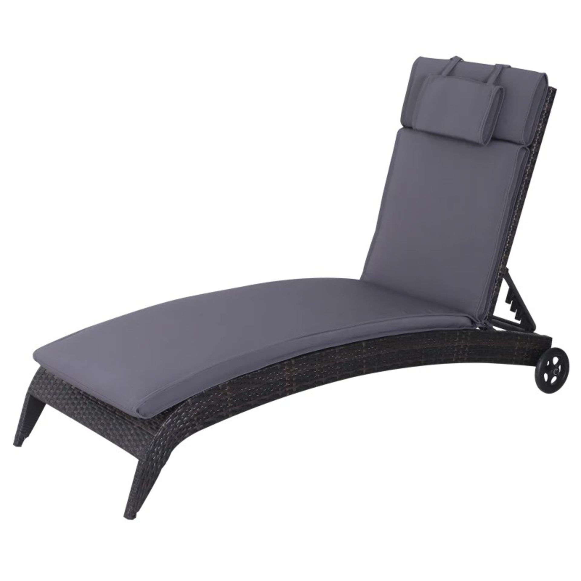 RRP £81.99 - Sun Lounger Cushion, 198Lx53Wx5T cm-Grey - Image 3 of 4