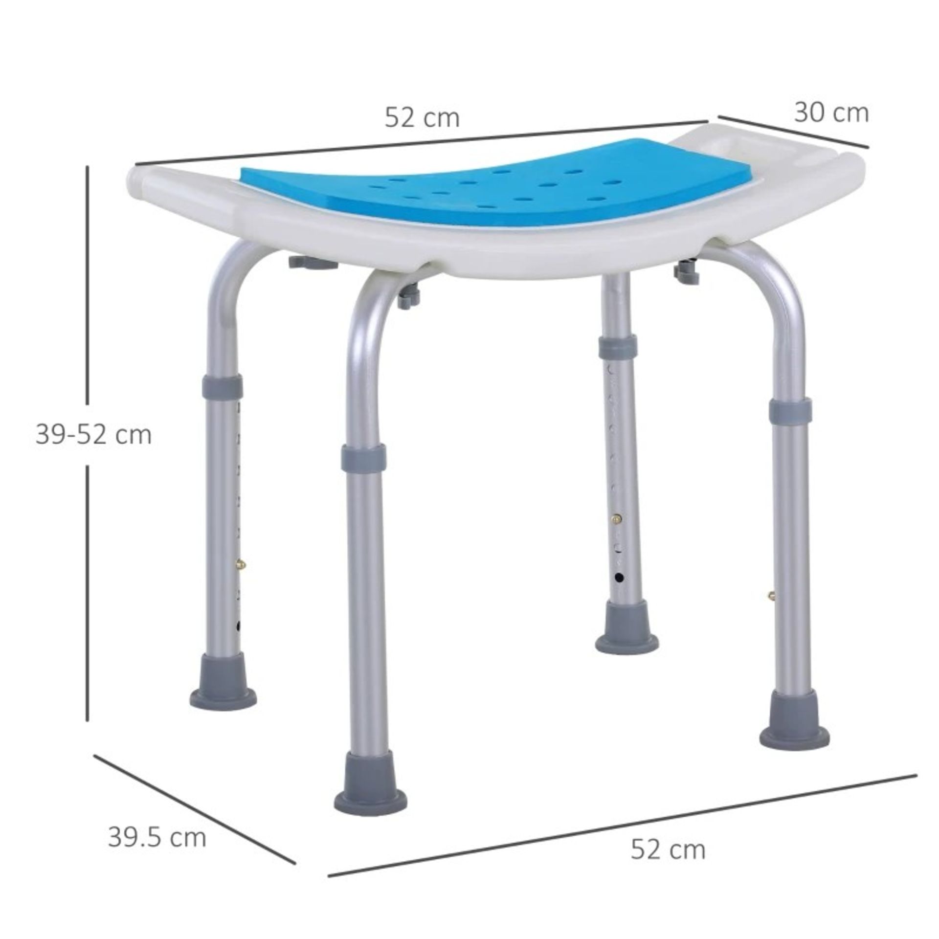 RRP £36.99 - Aluminium Alloy Six-Level Non-Slip Bathroom Stool, with Drainage – Blue - Image 2 of 3