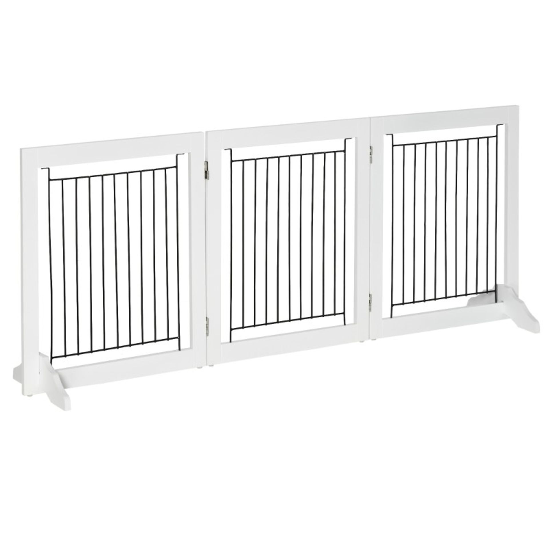 RRP £56.99 - Dog Gate, Freestanding Pet Gate, Wooden Puppy Fence Foldable Design with 61 cm Height 3