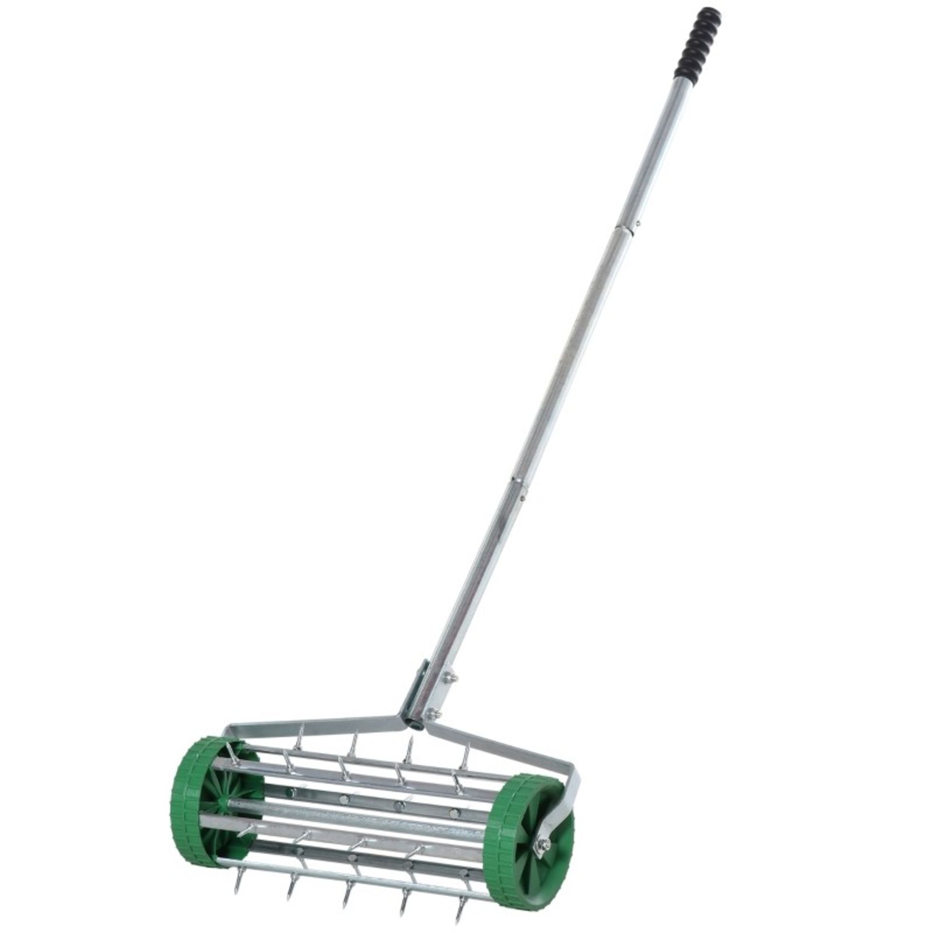 RRP £34.99 - Metal 5 Spike Lawn Aerator Roller Green