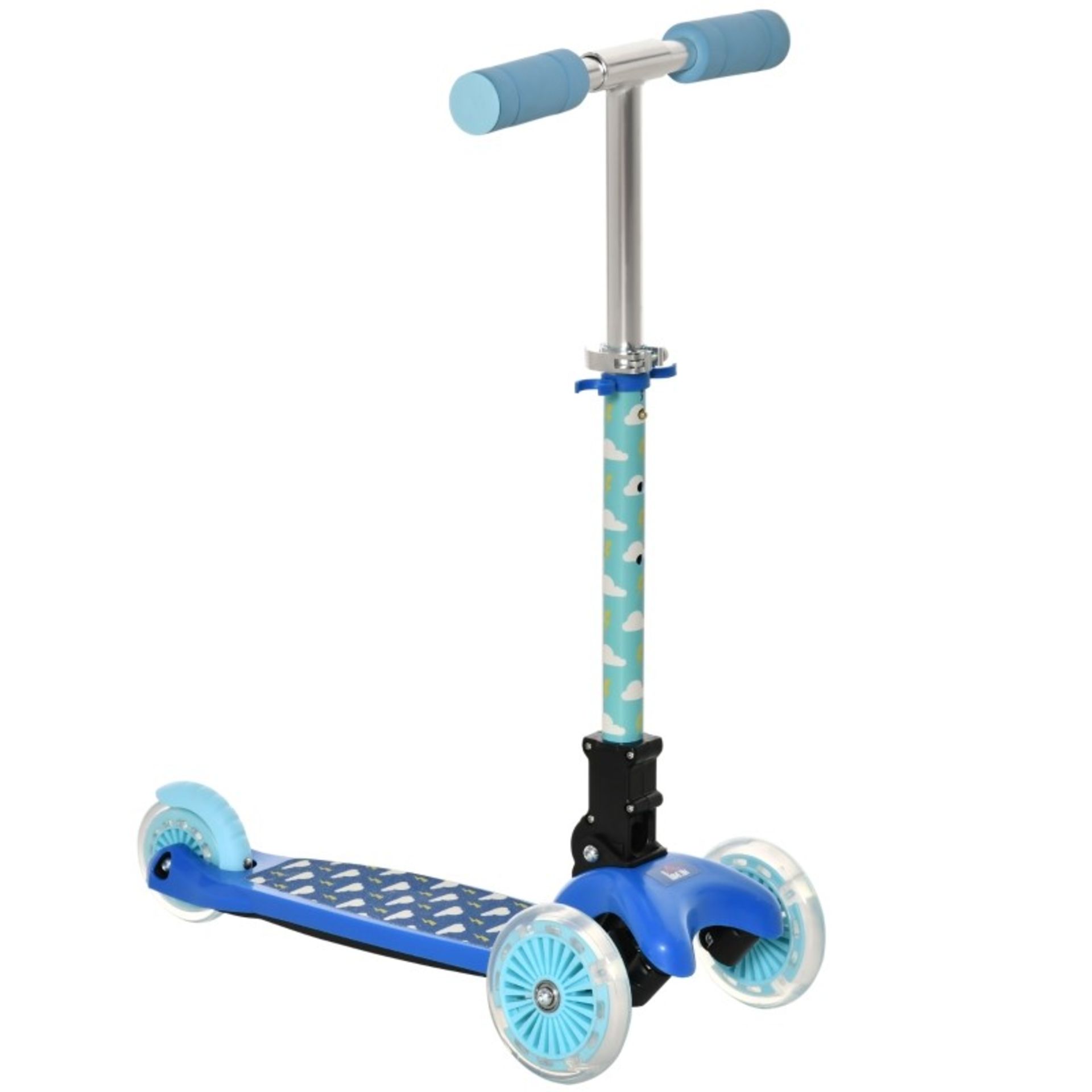 RRP £31.99 - Foldable Scooter for Kids with 3 Wheel Adjustable Height Flashing Wheels