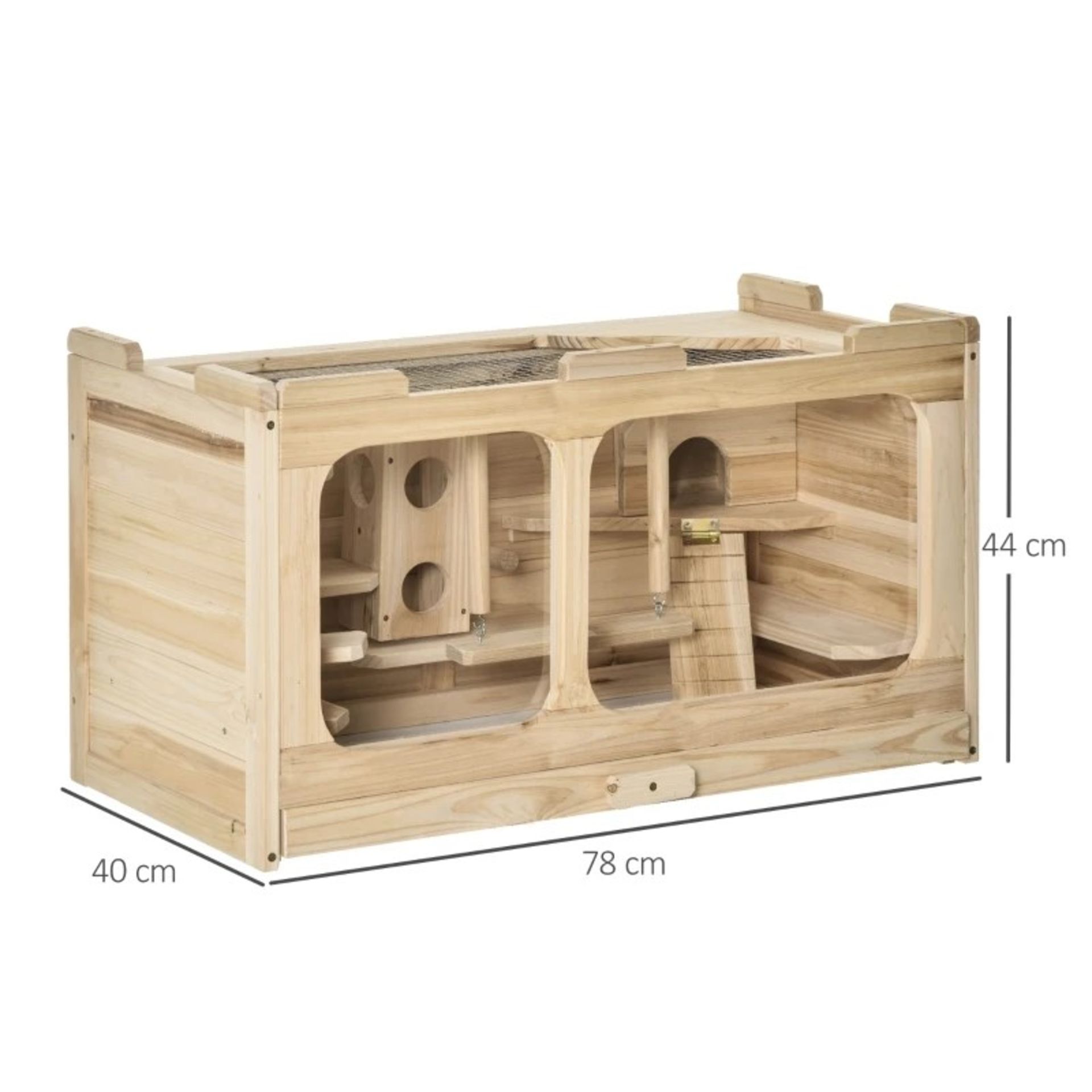 RRP £93.99 - Wooden Hamster Cage Rodent Small Animal Kit Play House for Indoor - PRODUCT DETAILS: - Image 2 of 4