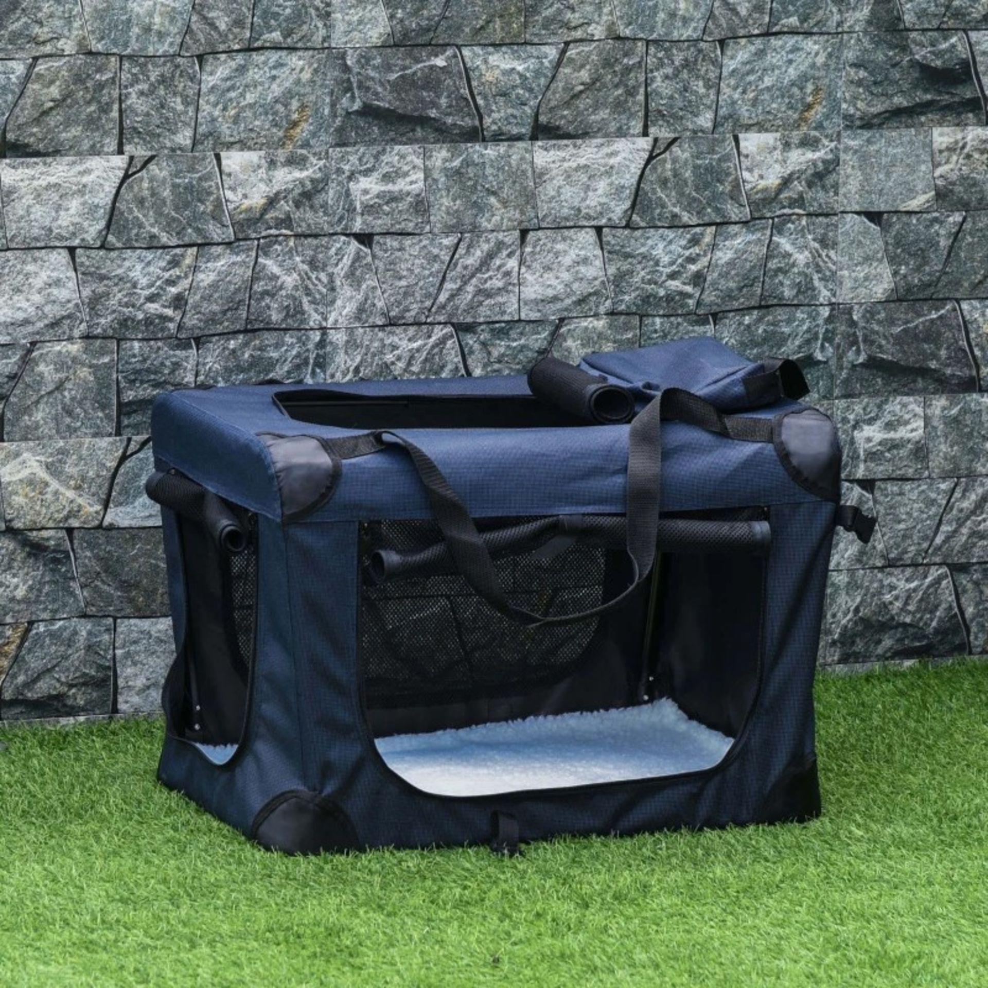 RRP £47.99 - Folding Pet Carrier Bag Soft Portable Cat Puppy Cage with Cushion Storage Bag - Image 2 of 4