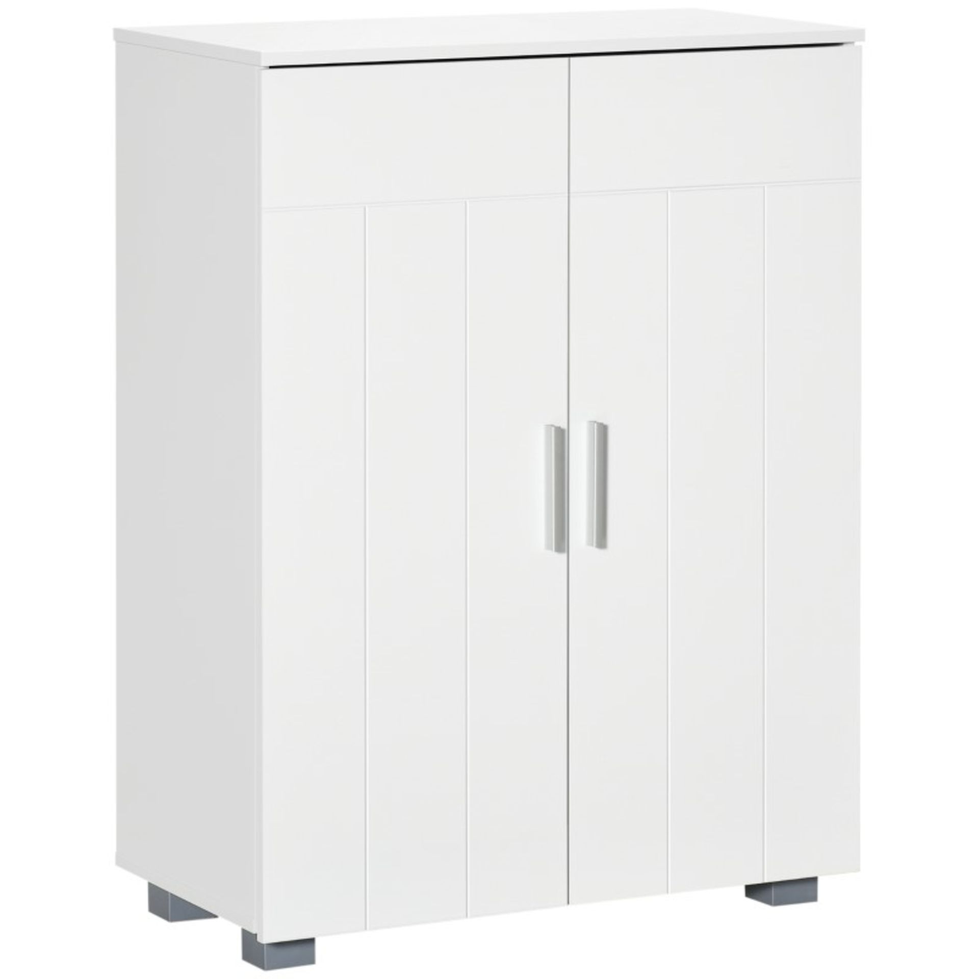 RRP £62.99 - Modern Bathroom Floor Cabinet, Free Standing Linen Cabinet, Storage Cupboard with 3
