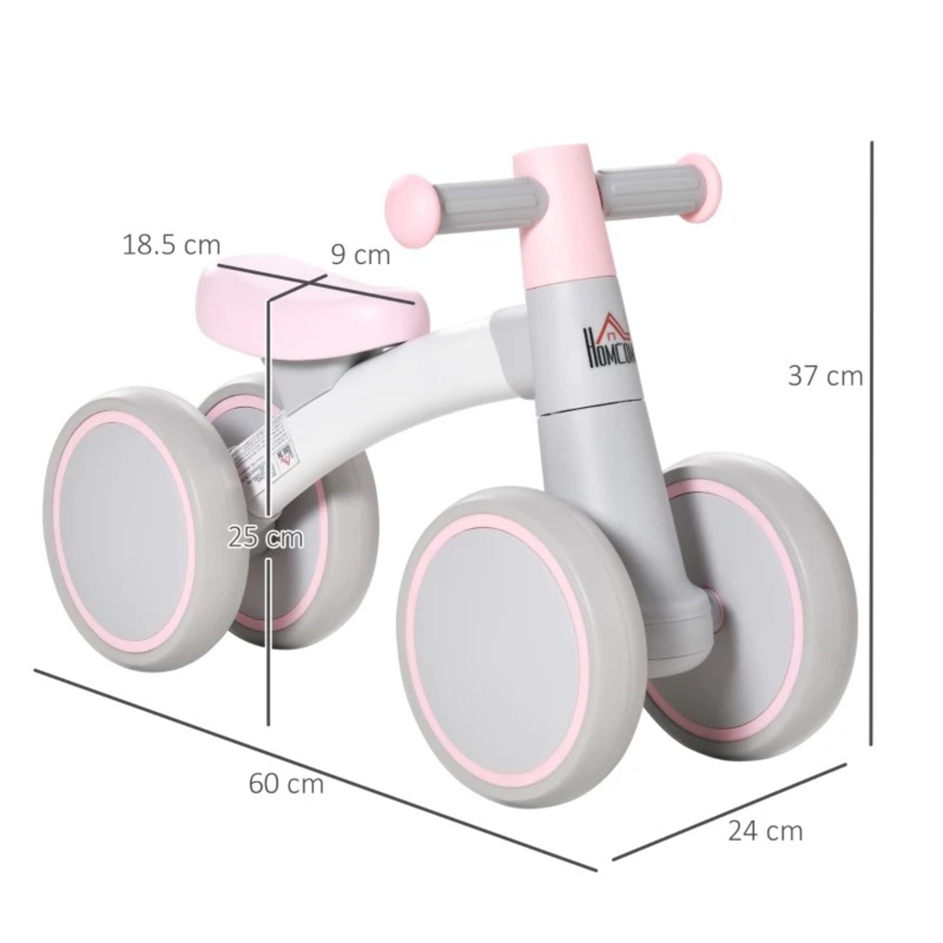 RRP £41.99 - Quick Release Baby Balance No Pedal Bicycle for 1-3 Years Old Pink - Image 3 of 4