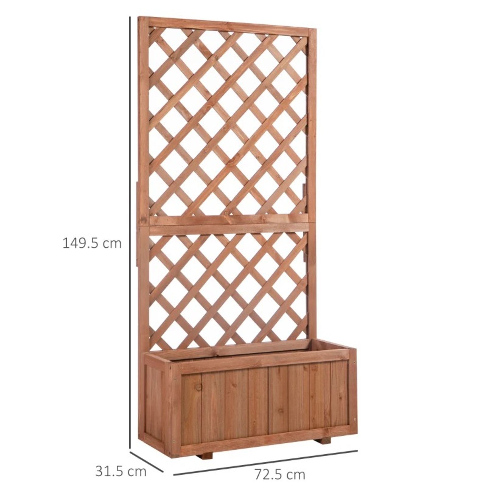 RRP £77.99 - Outsunny Wooden Gardening Display Flower Planter Stand Trellis Shelf , 72.5L x 31.5W - Image 2 of 3