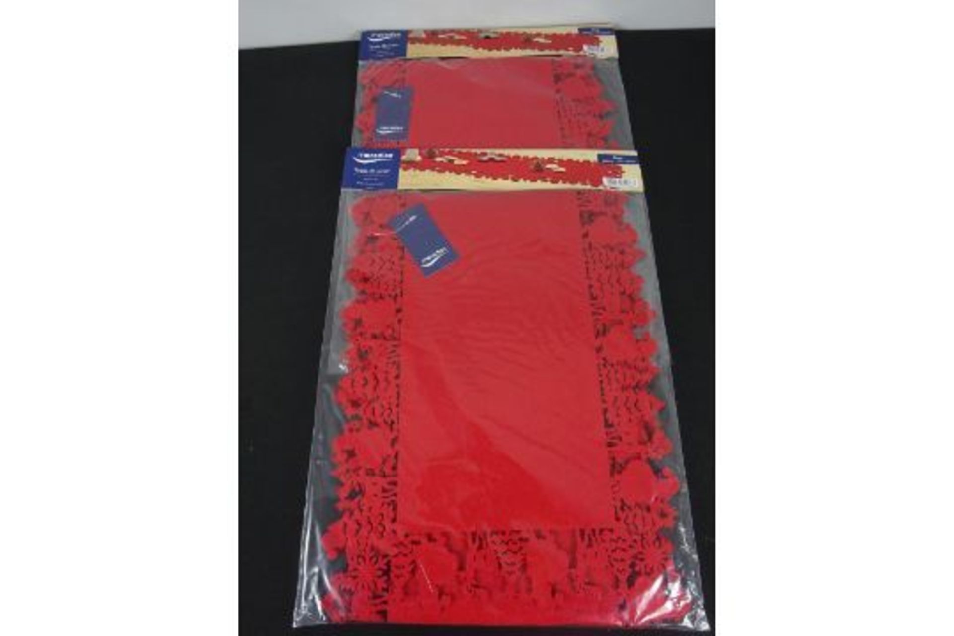 x2 120 x 30cm Red Christmas Table Runner