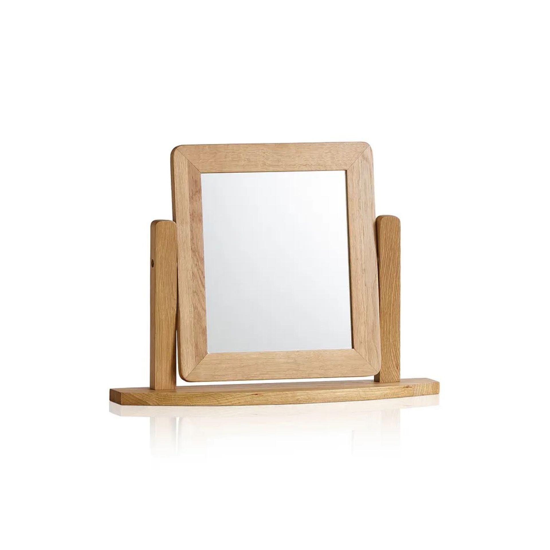 RRP £139 - Oak Furnitureland ROMSEY Natural Solid Oak Dressing Table Mirror 59 X 45 X 14CM- MAY HAVE - Image 2 of 3