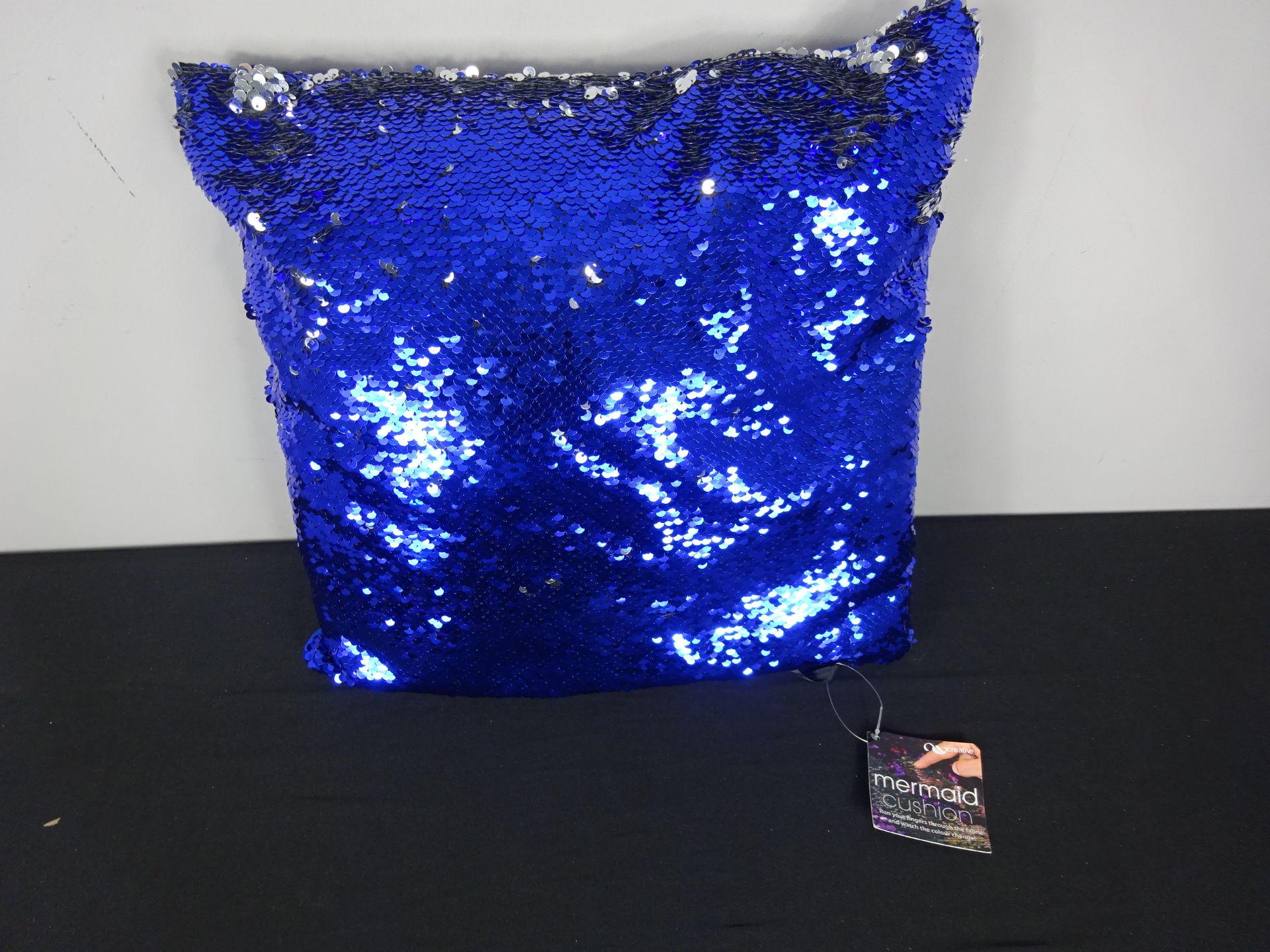 New Dark Blue Mermaid Sequin Pillow