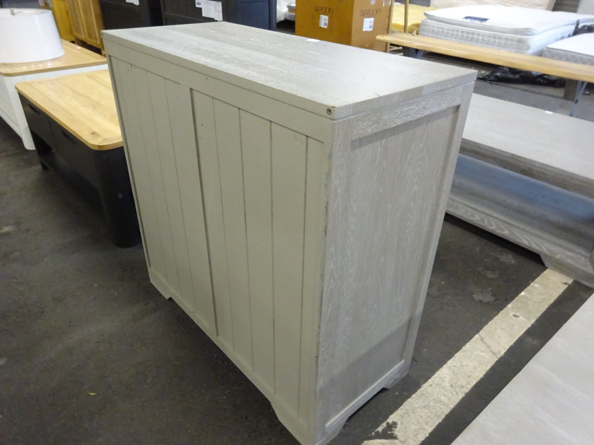 RRP £419.99 - Oak Furnitureland WILLOW Solid Oak with Grey Wash Small Sideboard - MAY HAVE A FEW - Image 5 of 7